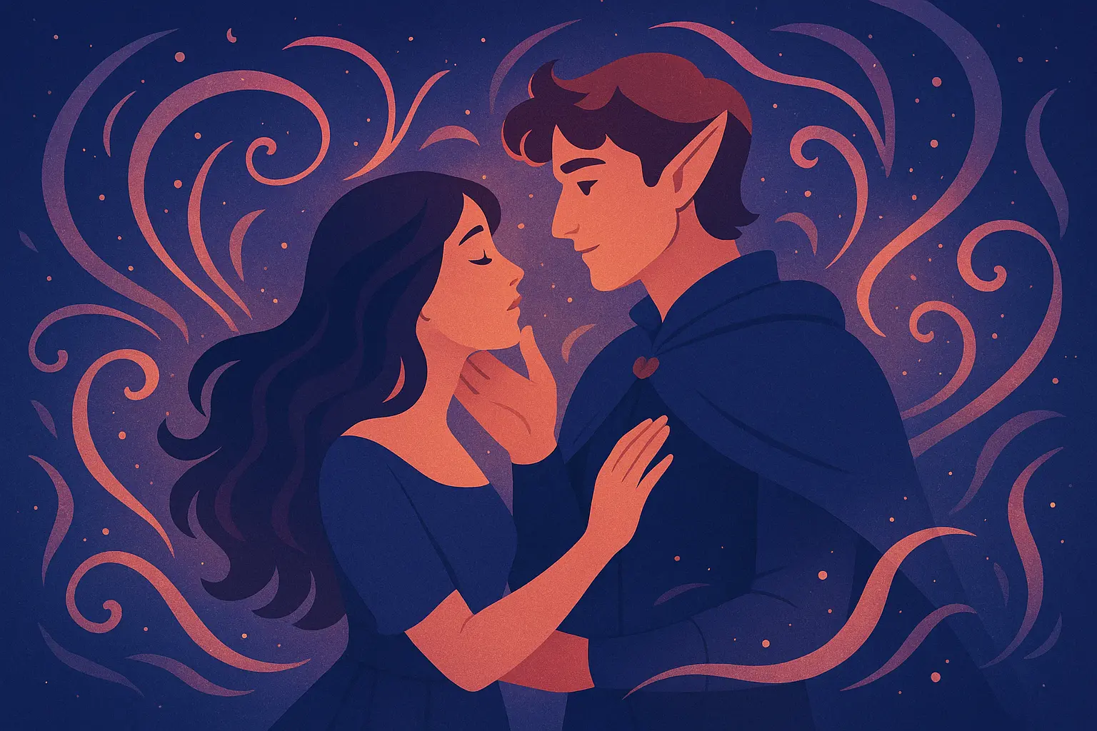 Fantasy couple with magical elements