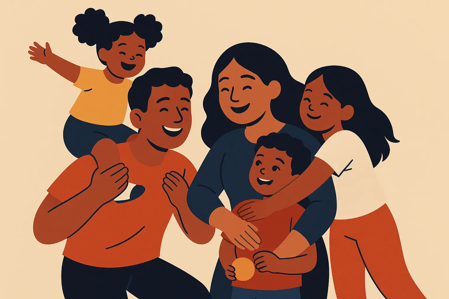 Diverse family celebrating together