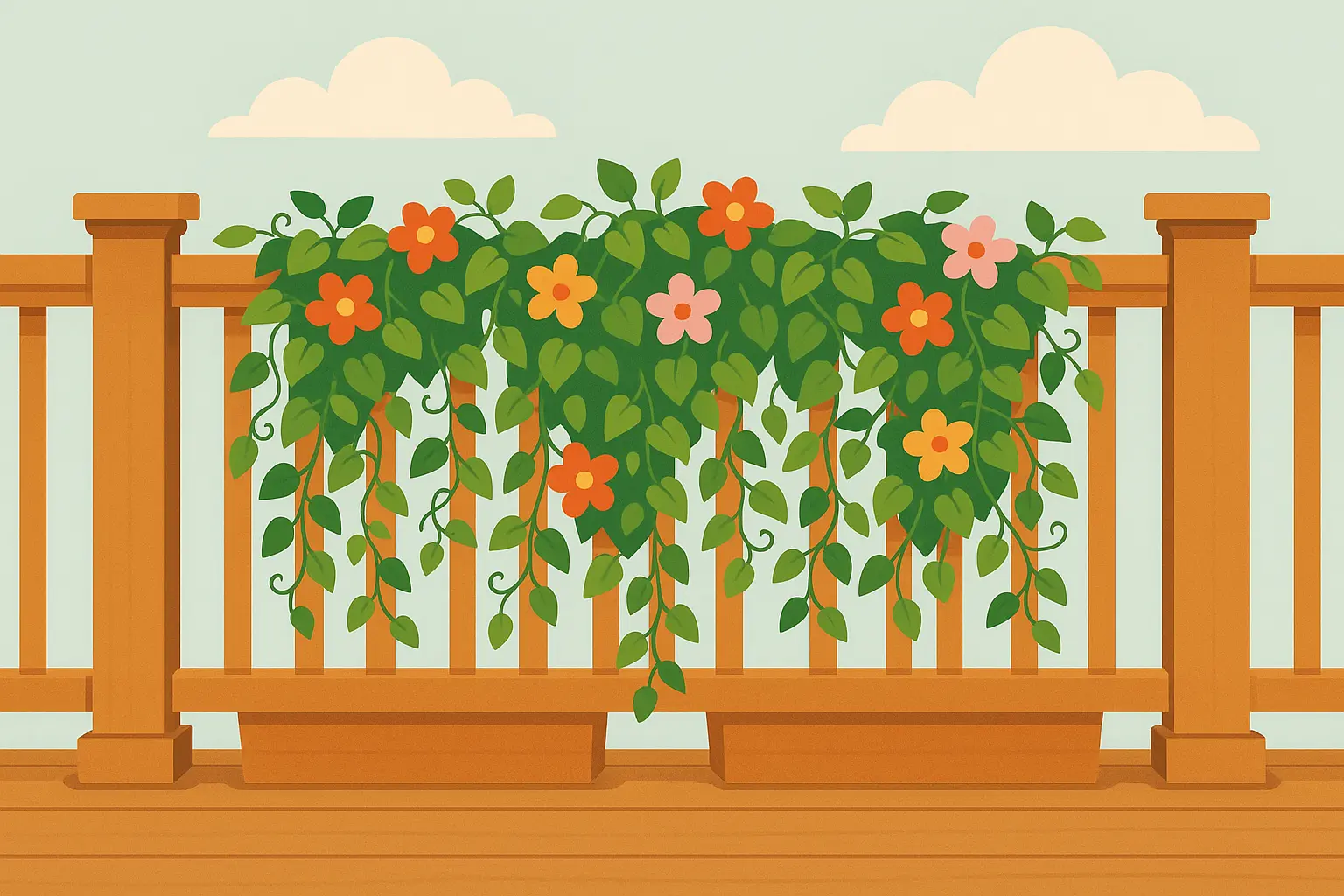 Living plant railing system