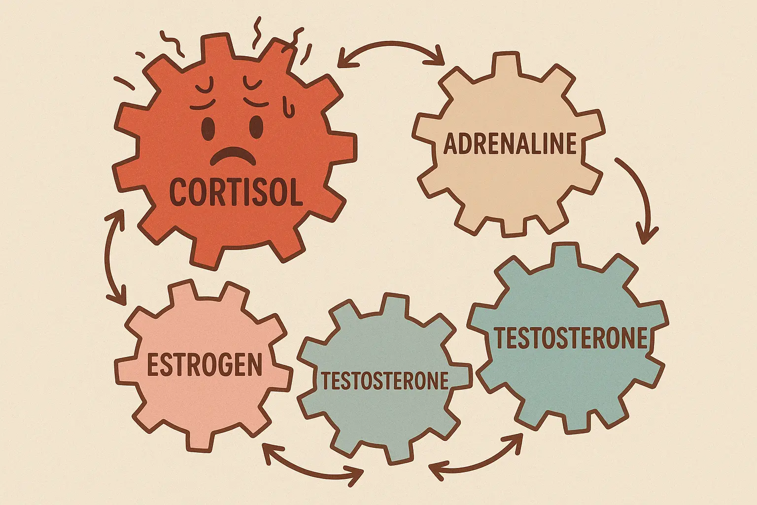 Stress hormone feedback loop diagram