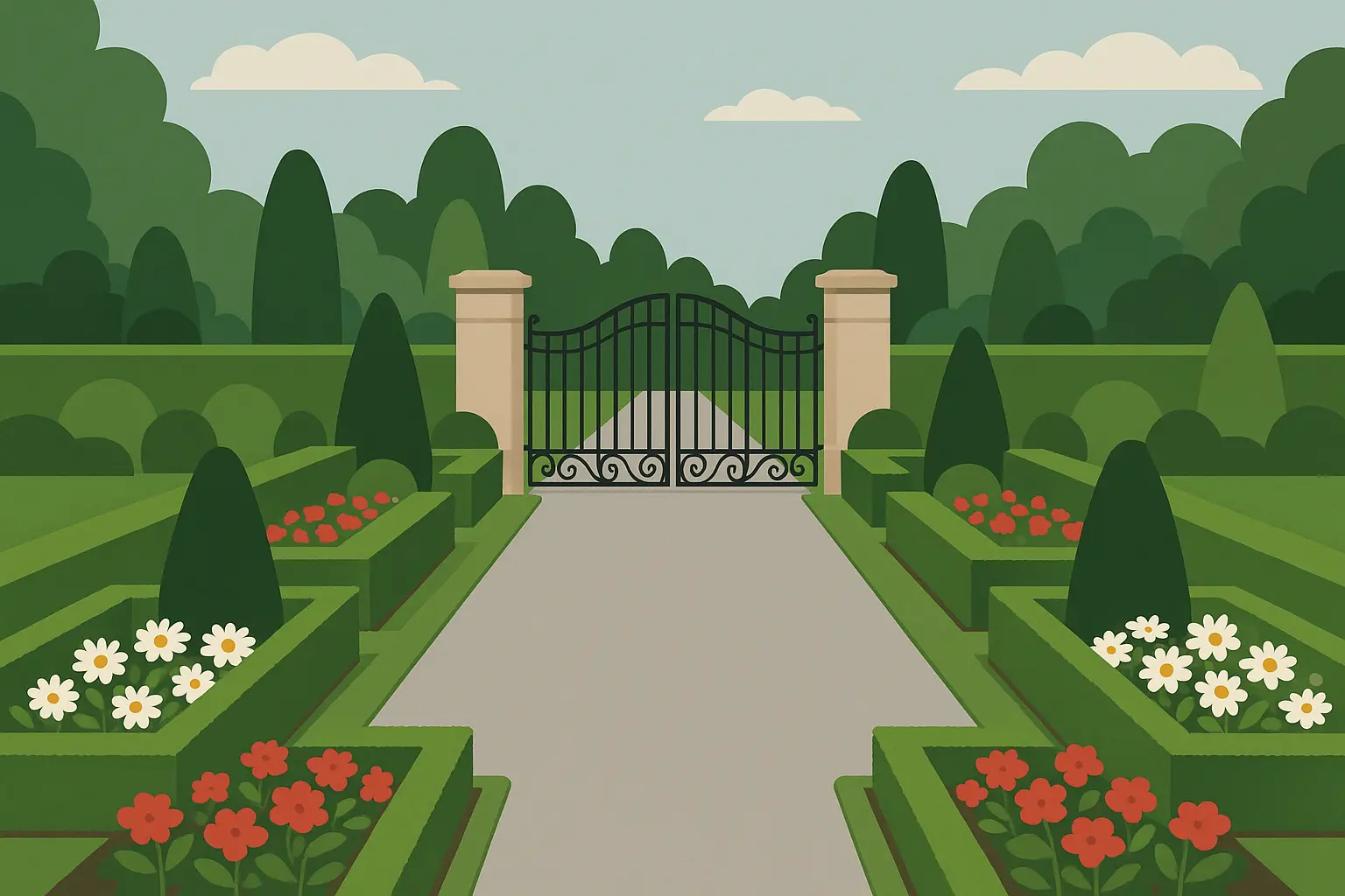 Formal garden entry