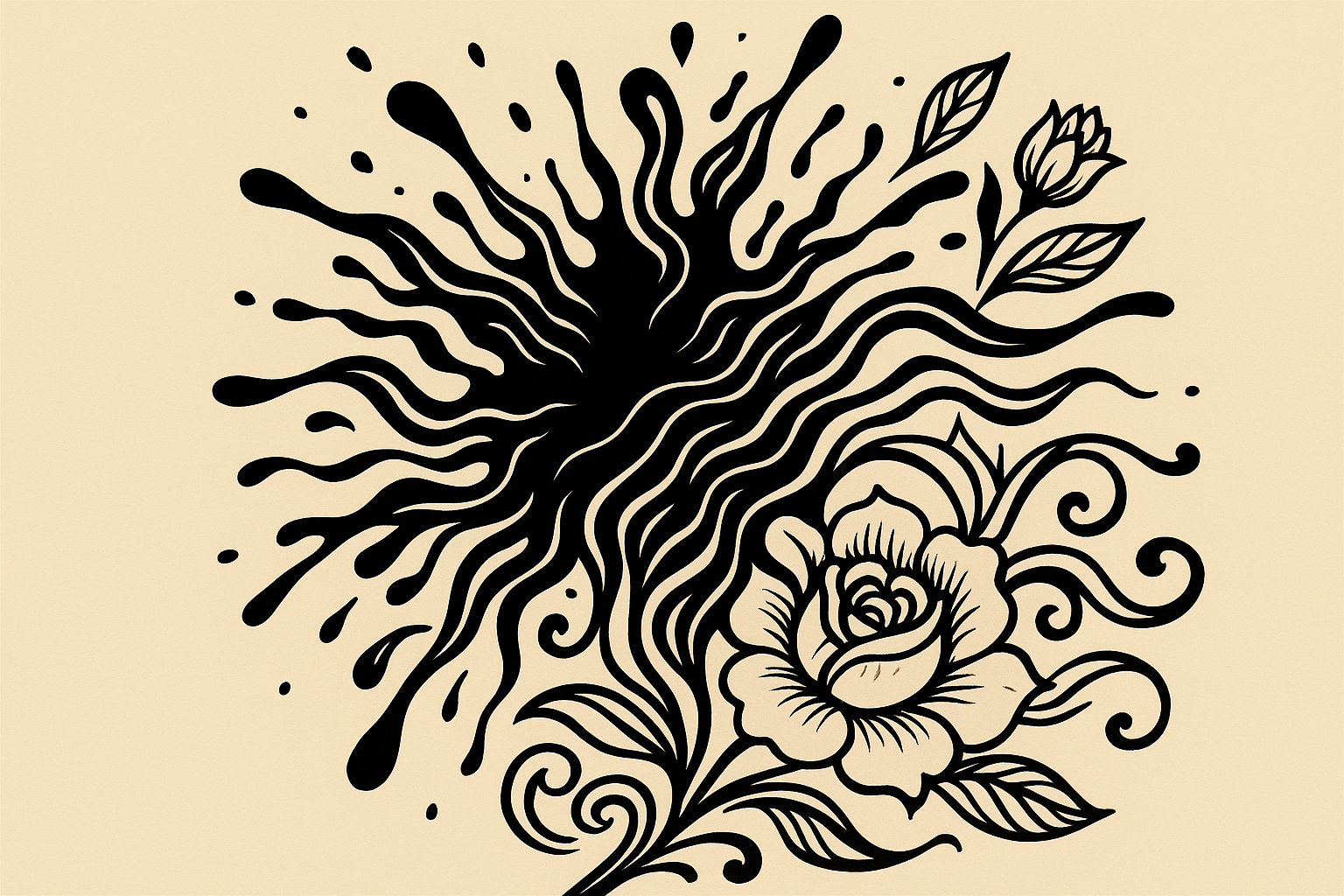 Abstract and artistic blast over tattoo concepts