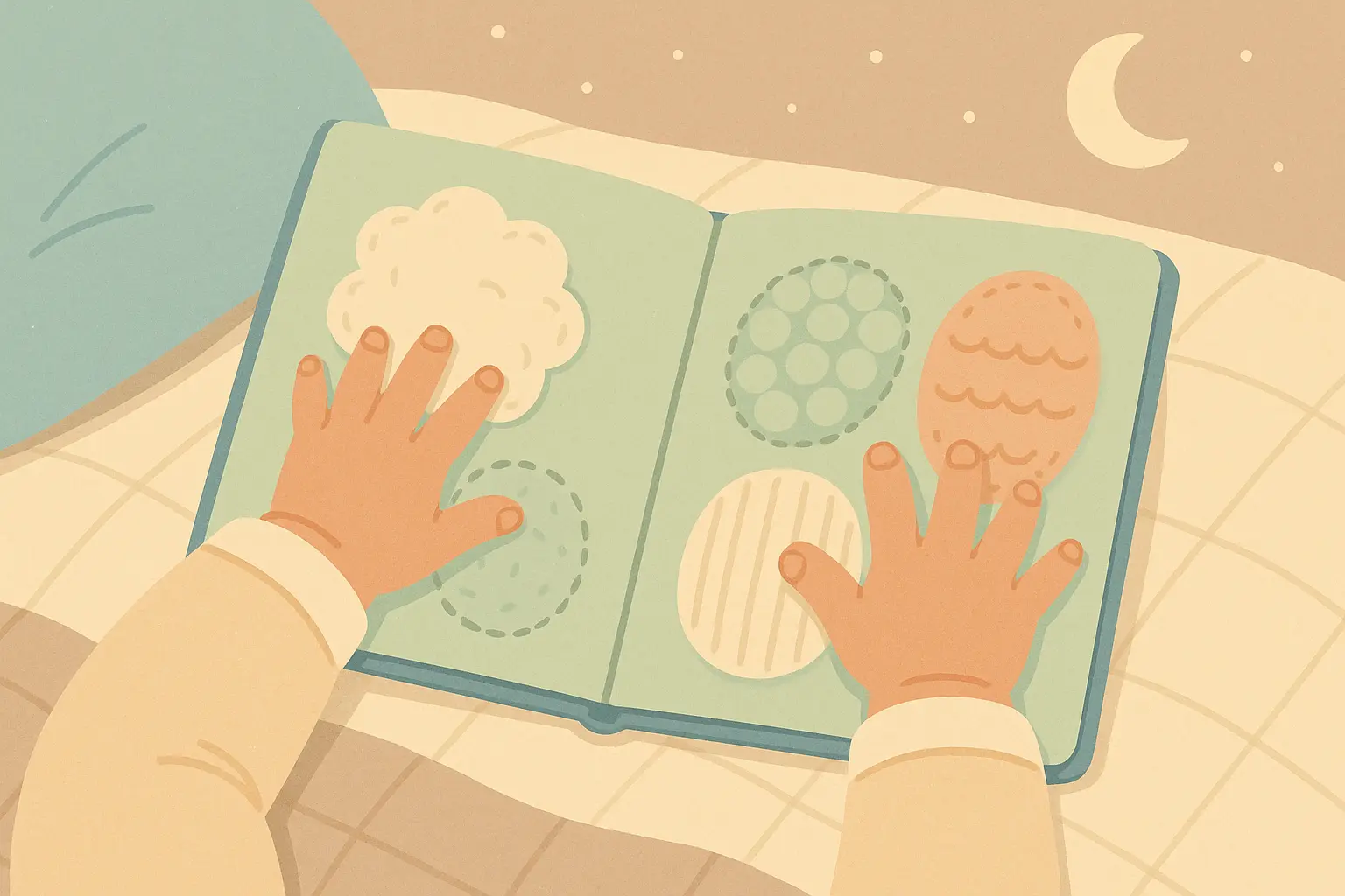 Sensory bedtime books with tactile elements