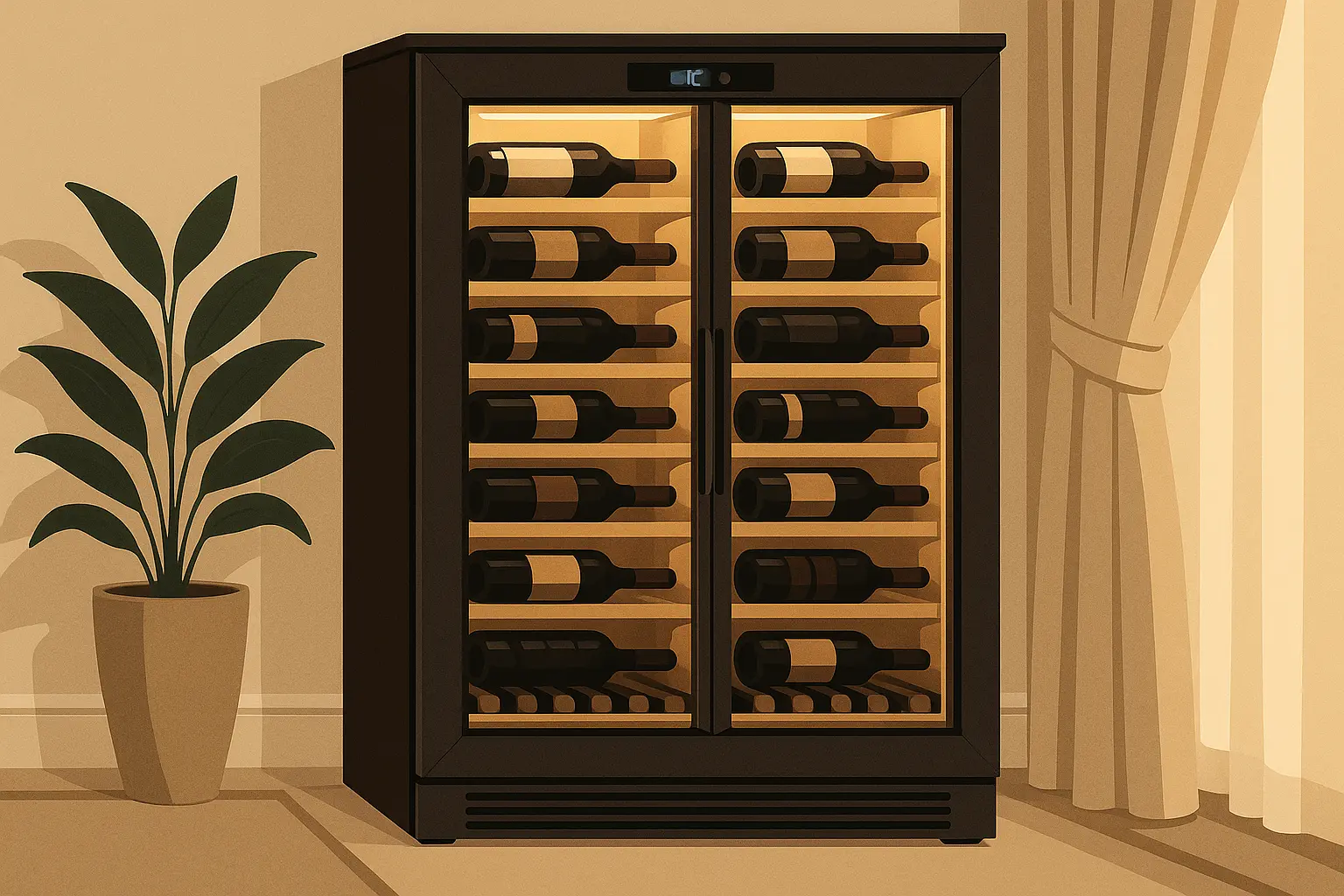 Temperature-controlled wine and spirits cabinet