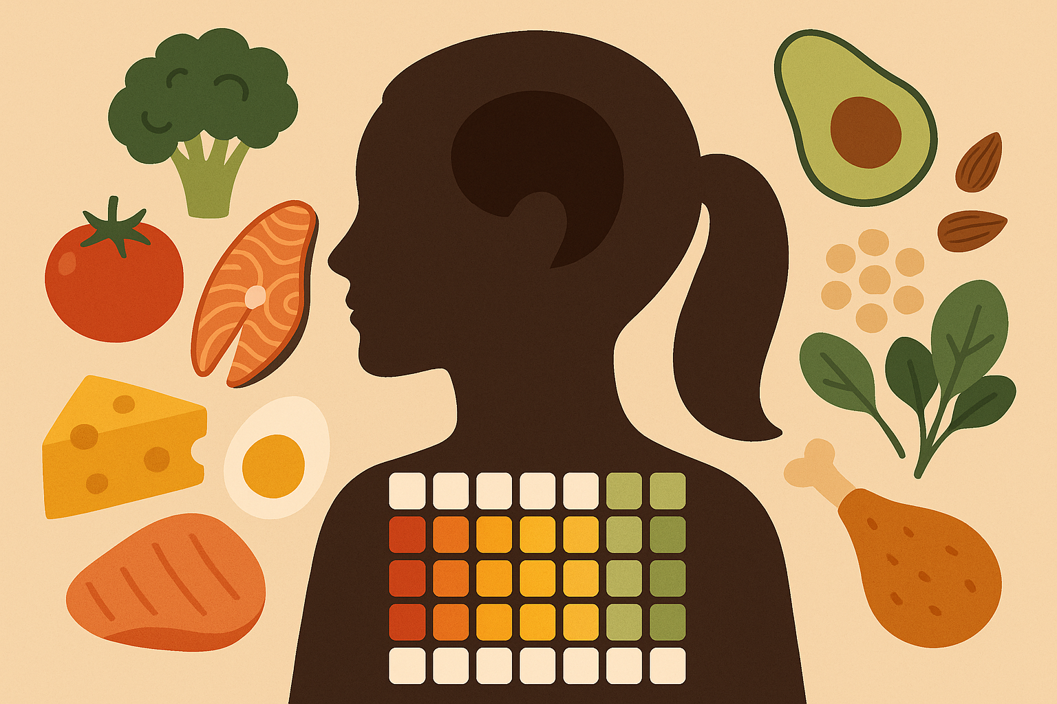 Hormone-synced nutrition planning chart