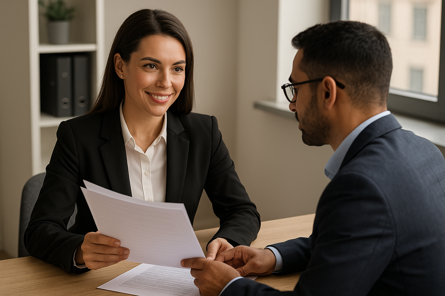 Professional notary developing gravitas and trust