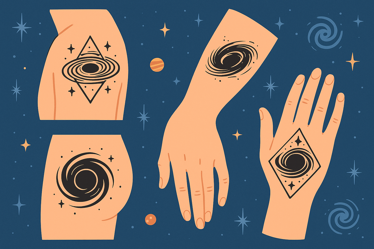 Black hole tattoo design examples