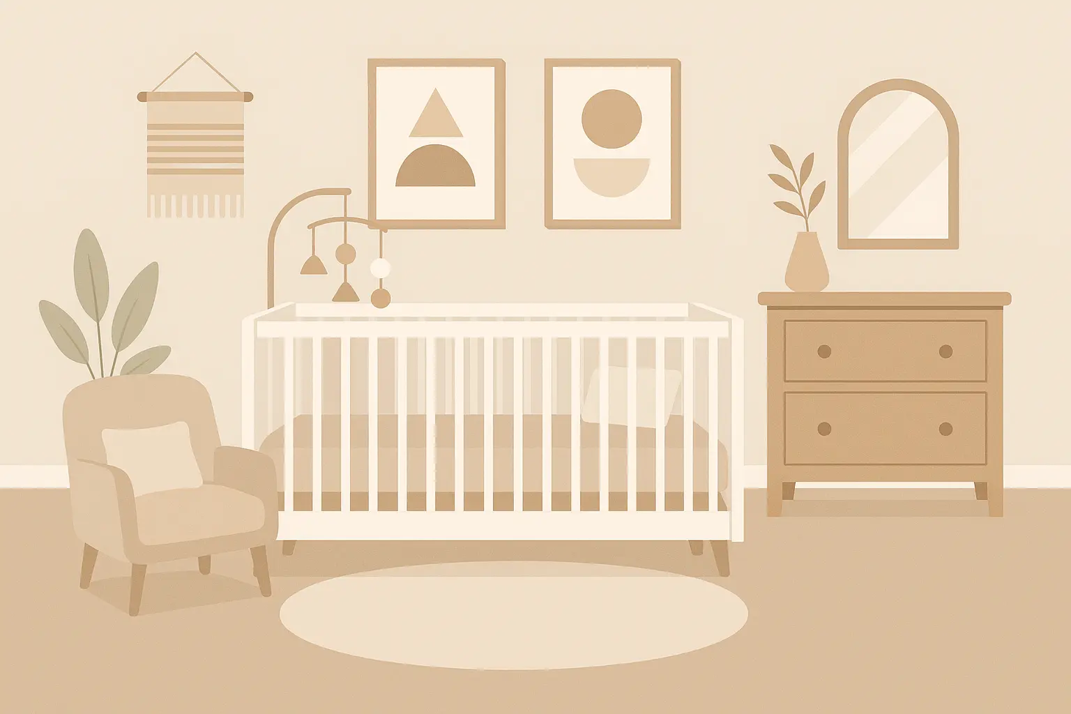 Modern minimalist nursery design