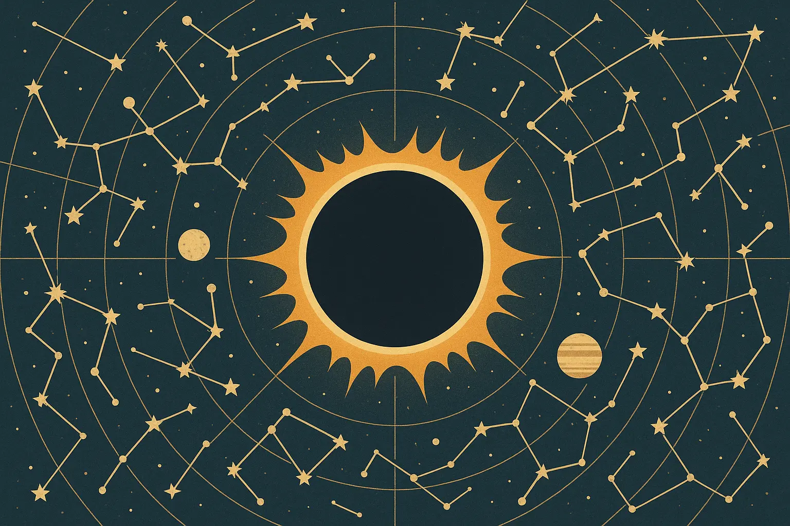 Eclipse with constellation map tattoo