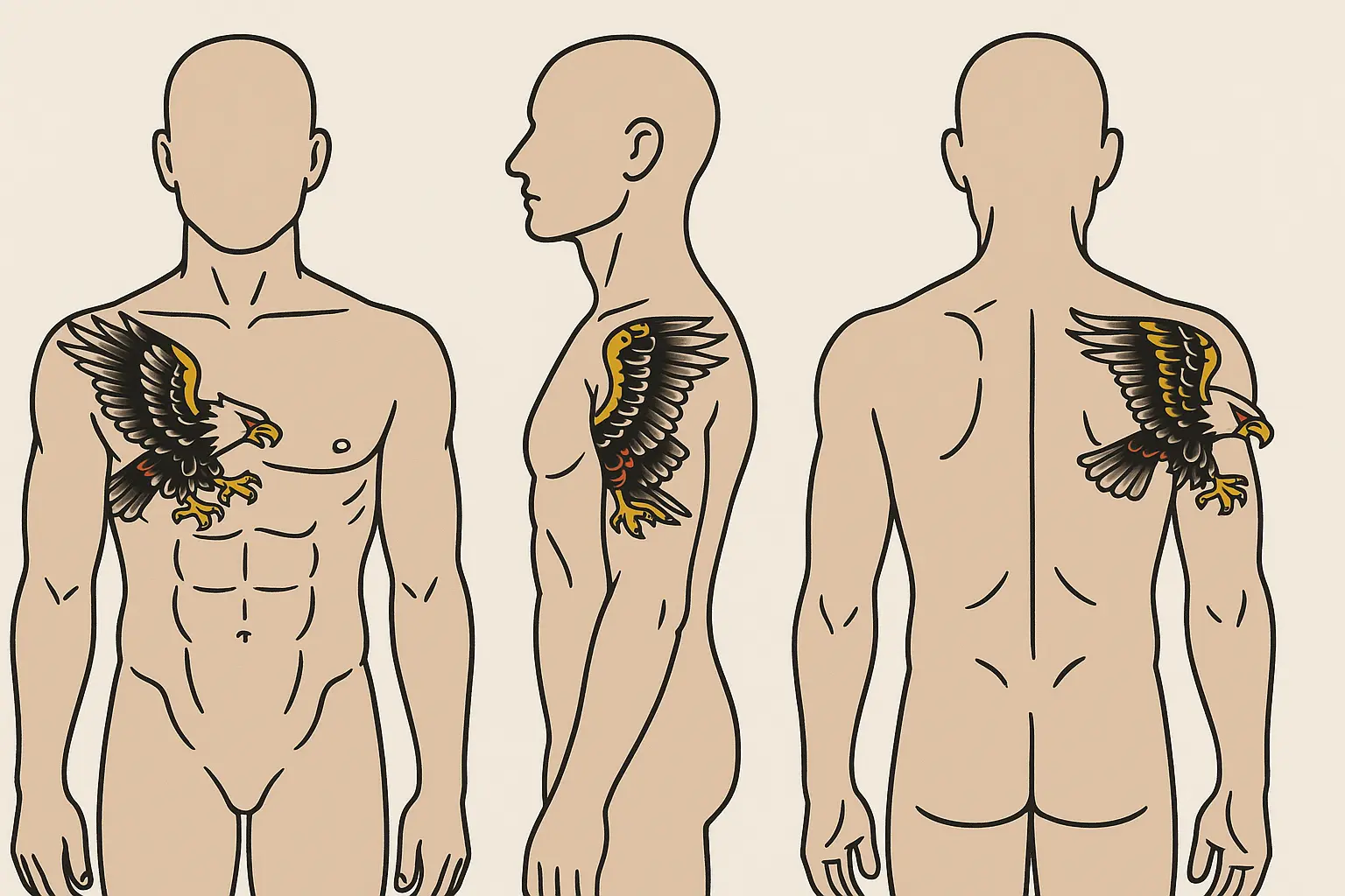 Traditional eagle tattoo placement guide