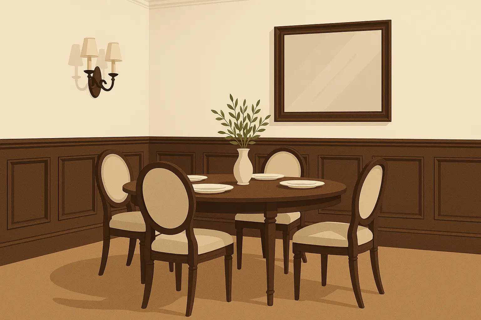 Flat panel wainscoting installation