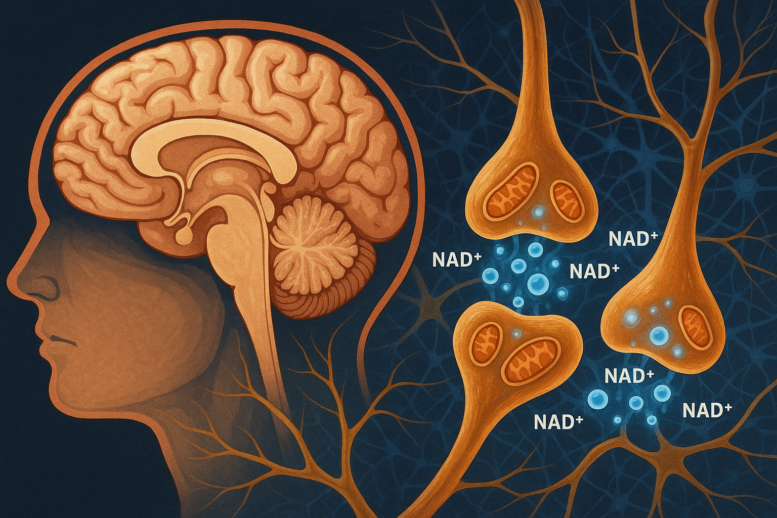 NAD brain synapses and neural connections