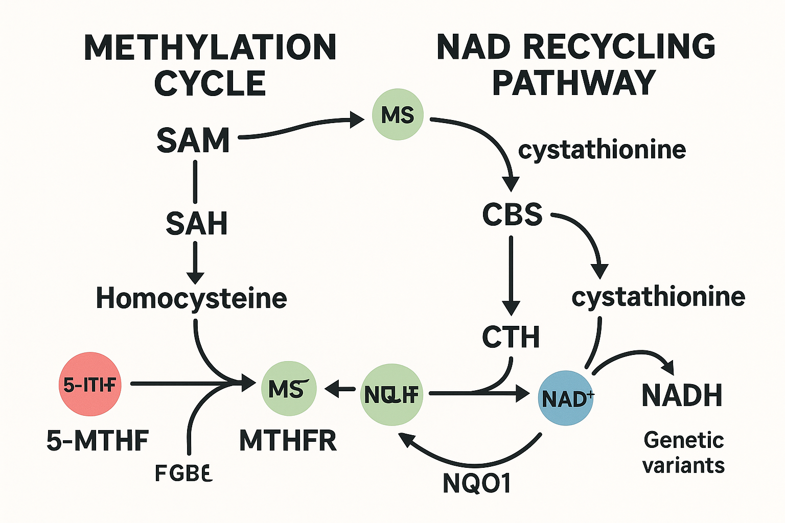 Genetic NAD pathway optimization