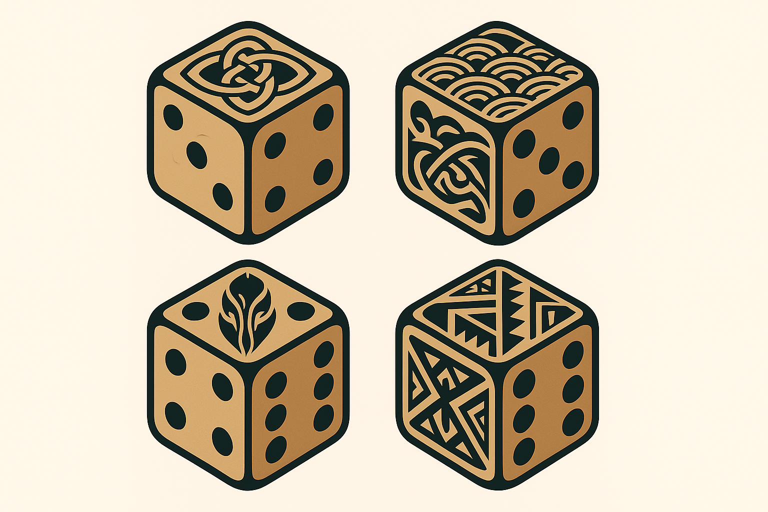 Cultural and specialty dice tattoo variations