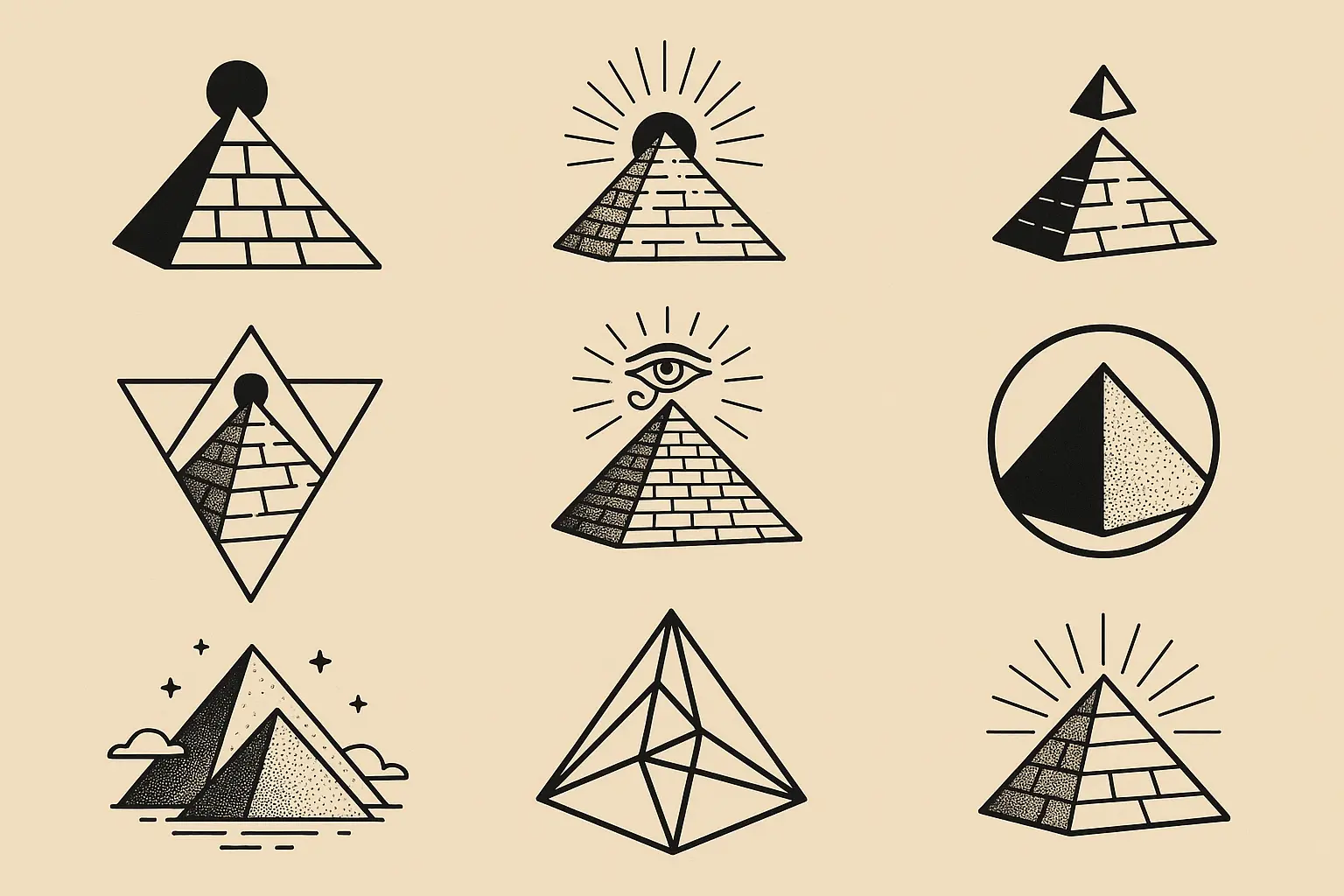 25 Pyramid Tattoo Designs That Will Transform Your Body Art Journey