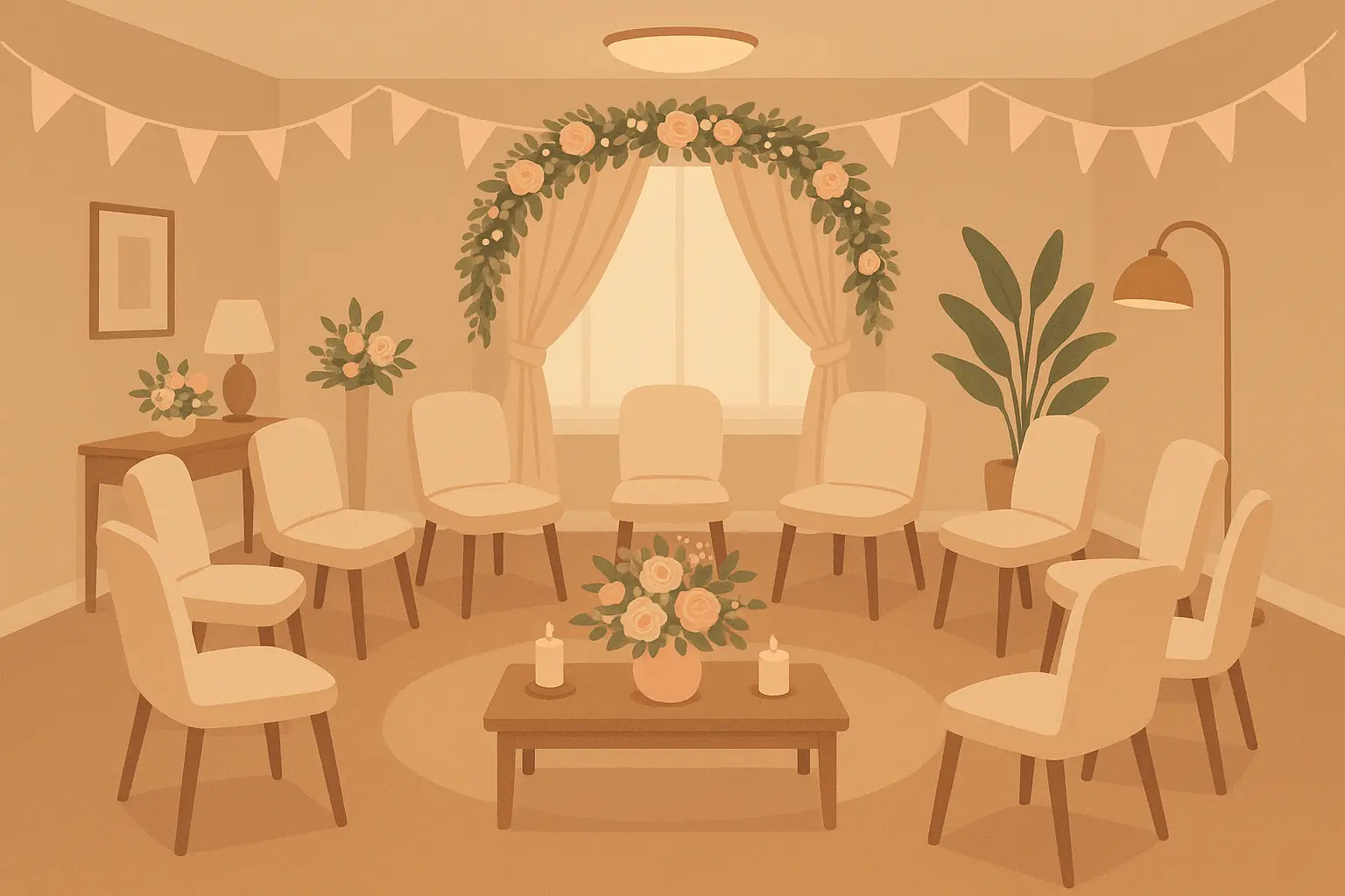 Outdoor wedding shower venue setup