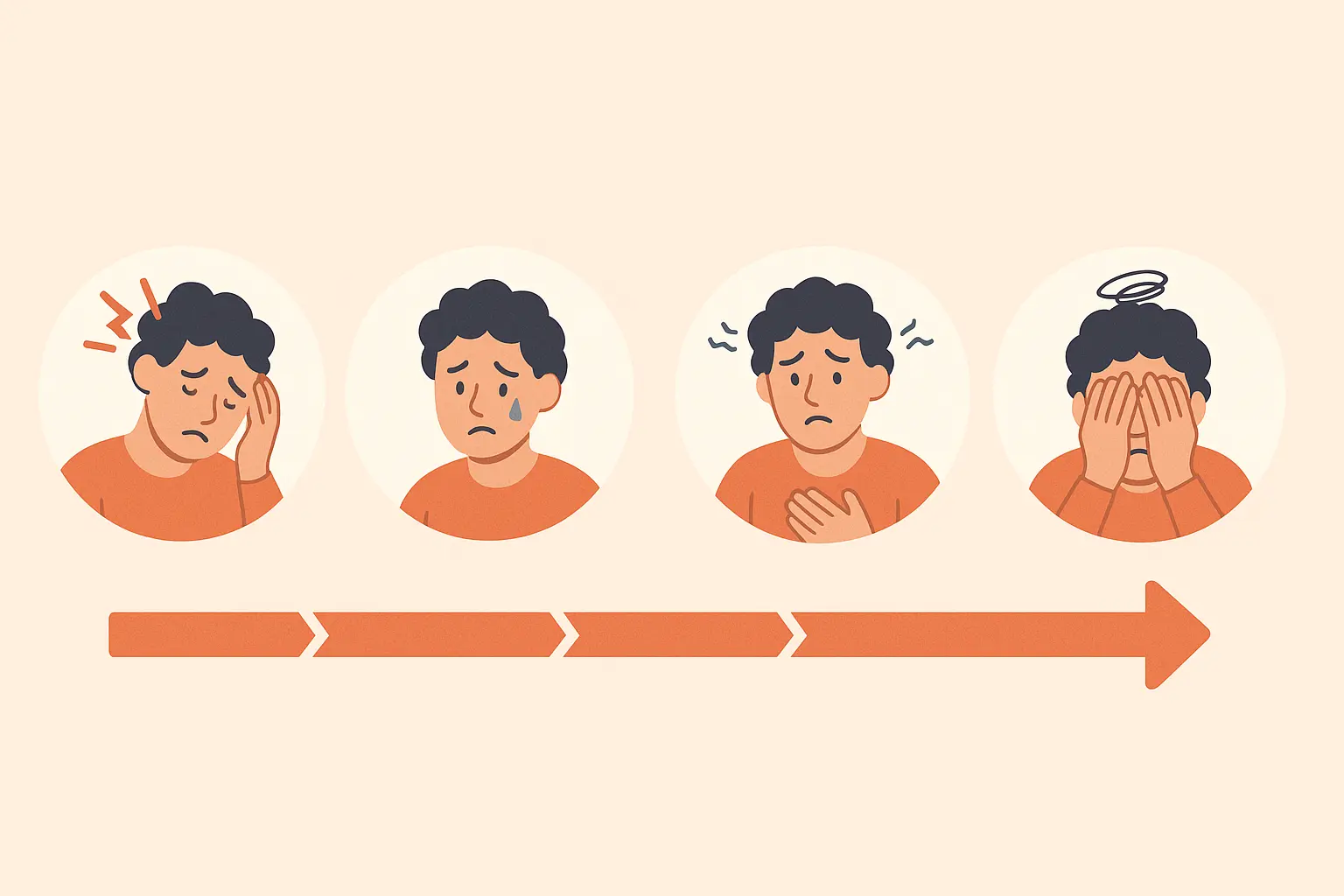 Progressive hangover anxiety worsening over time