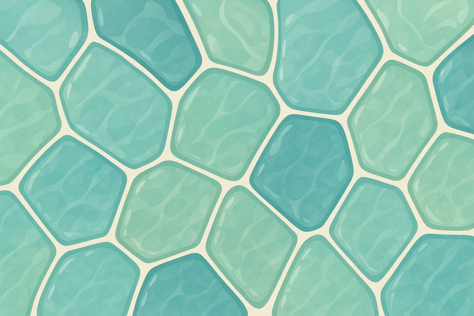 Glass tile and mosaic features in coastal bathroom with sea glass inspiration