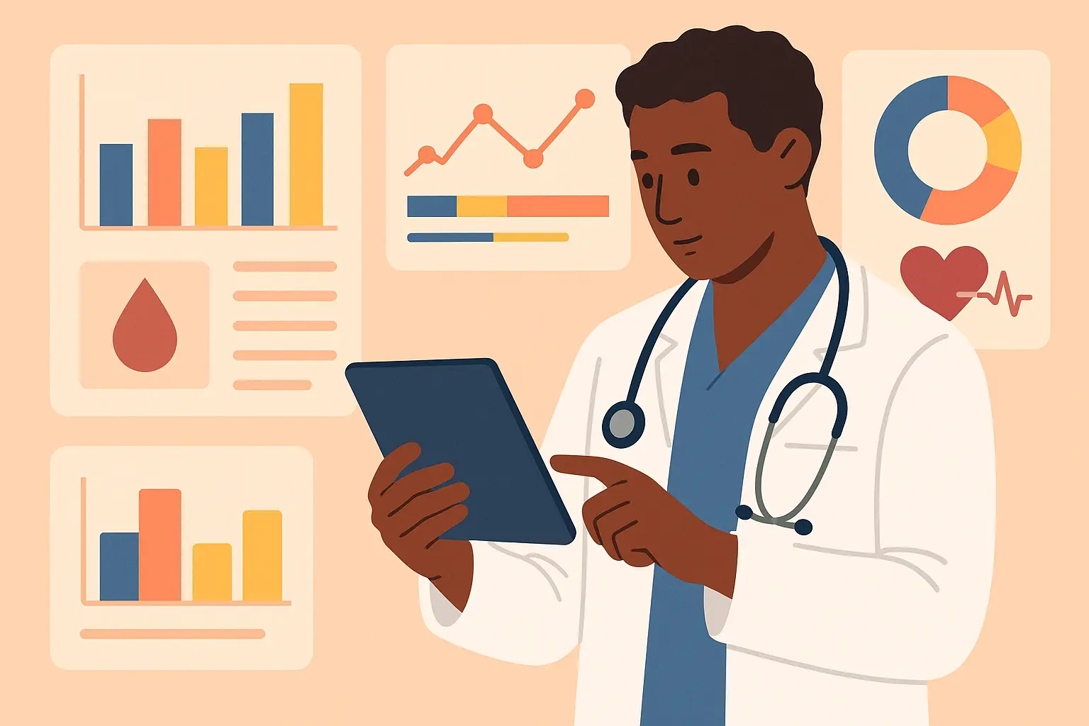 Blood test vials and medical equipment