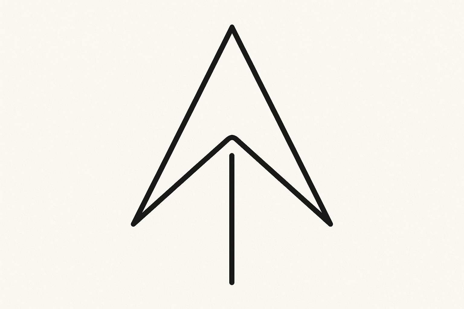 Simple line arrowhead tattoo design