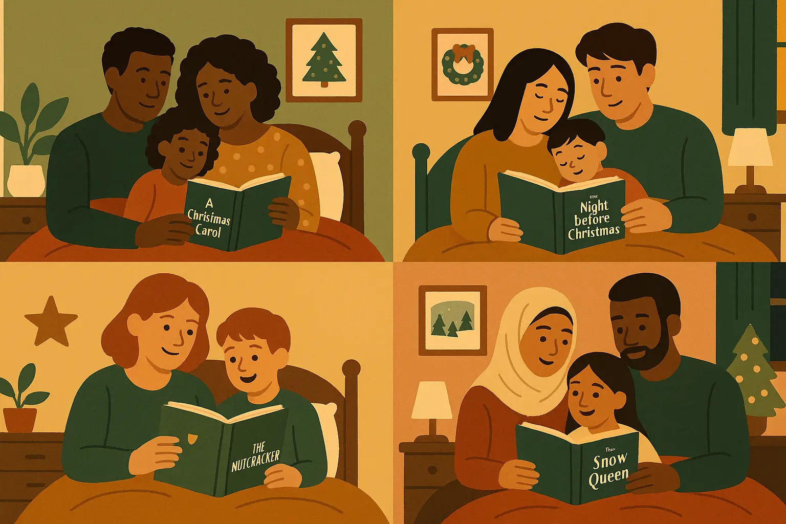 Classic Christmas storybooks with modern adaptations and diverse family representations