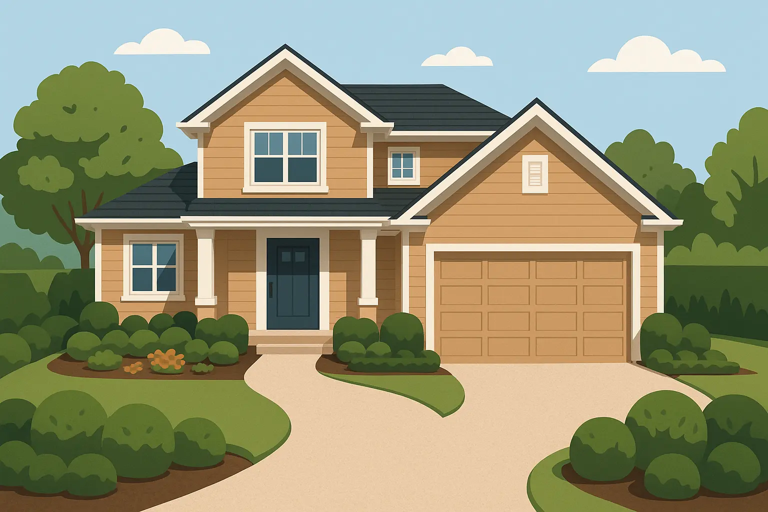 Beautiful gravel driveway with decorative edging