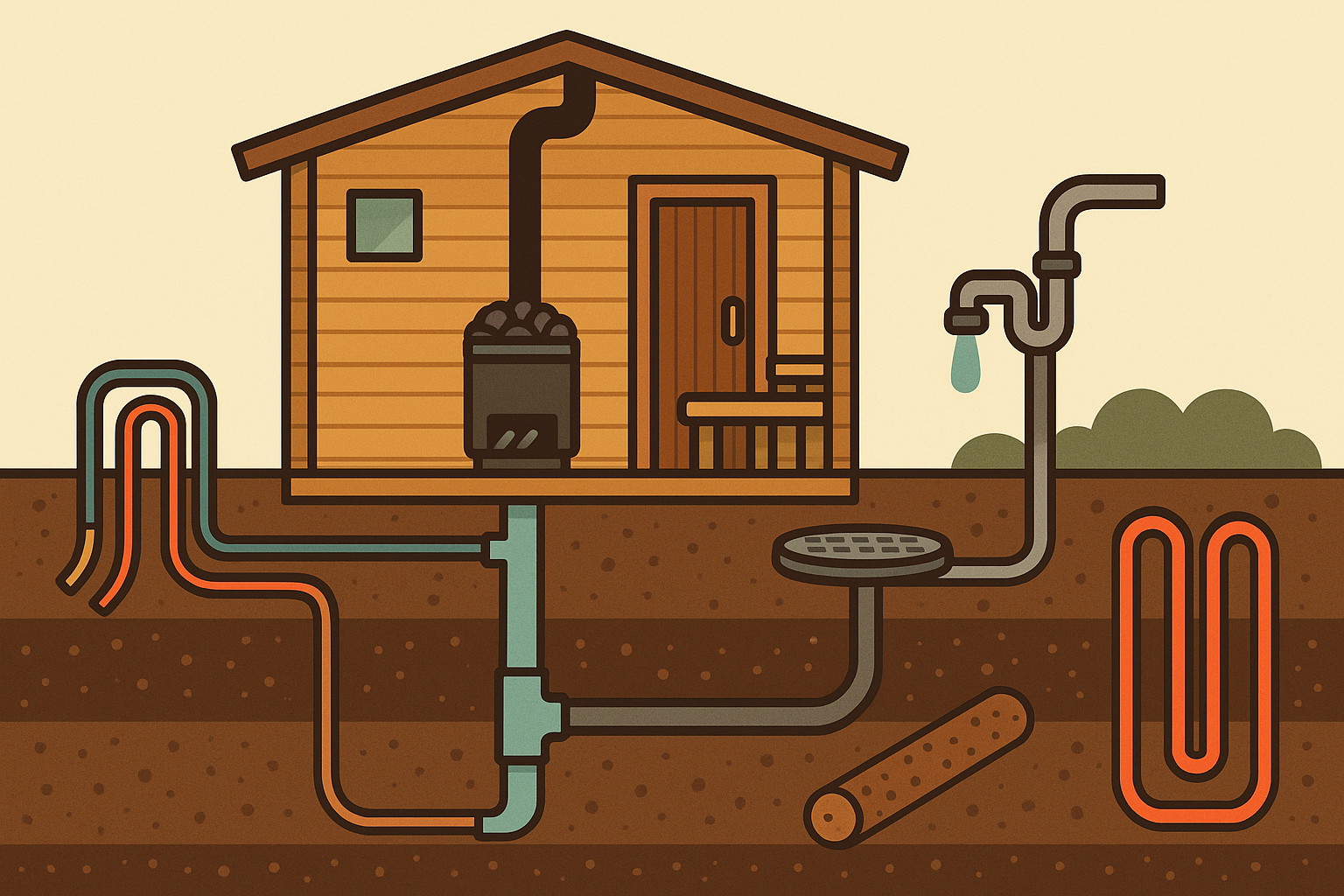 Underground sauna infrastructure systems