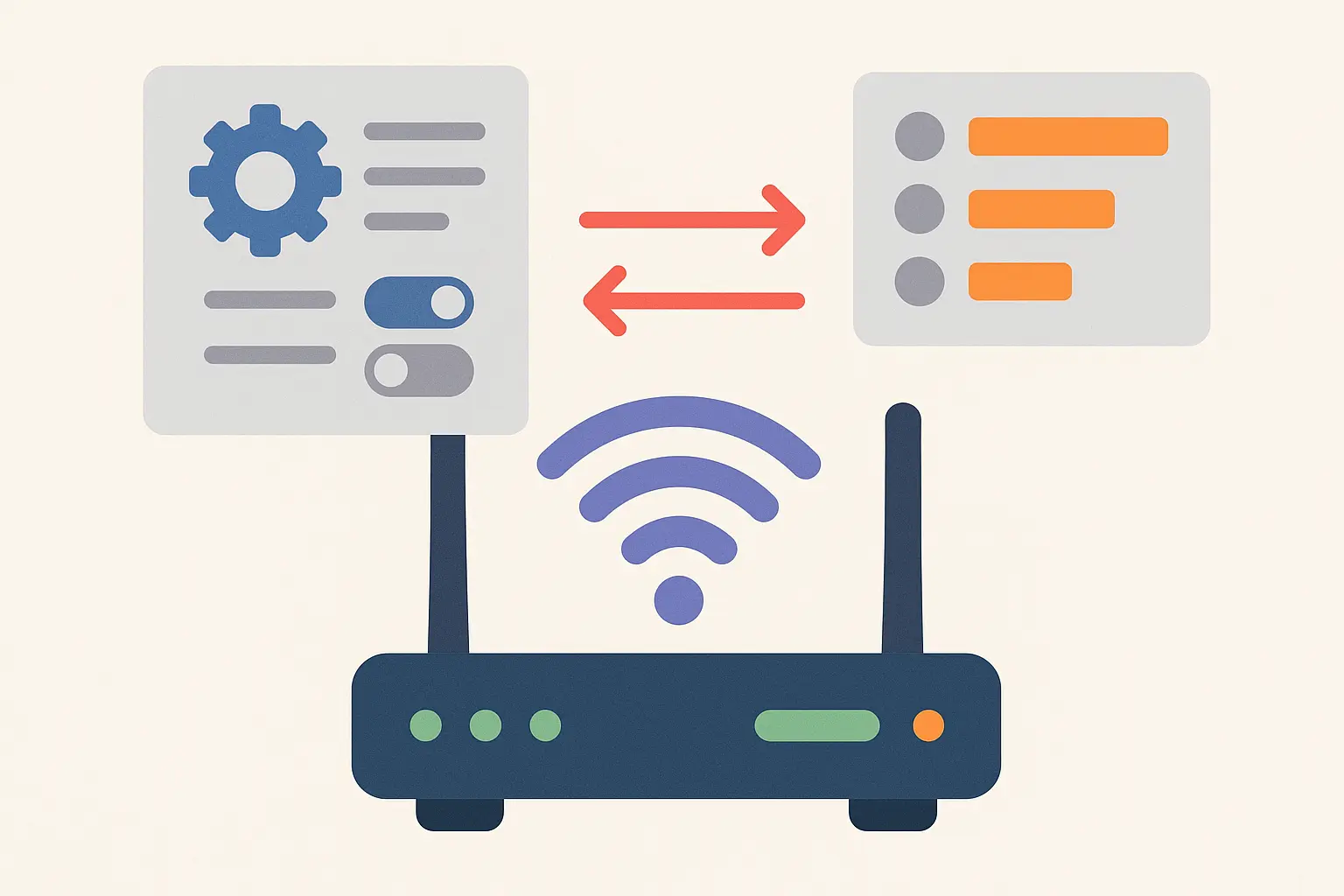 Router settings interface showing casting configuration options