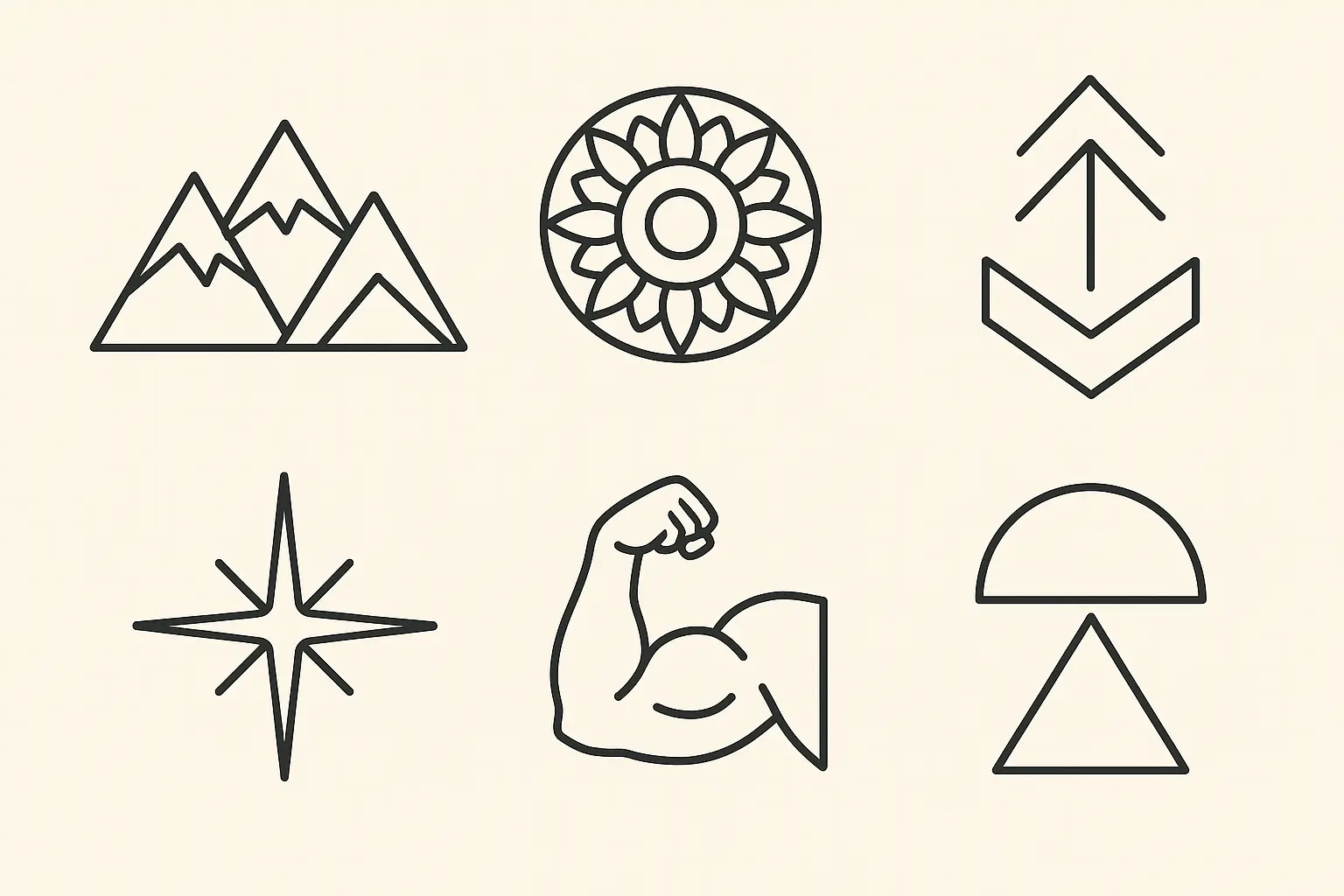 Geometric strength tattoo designs with abstract patterns