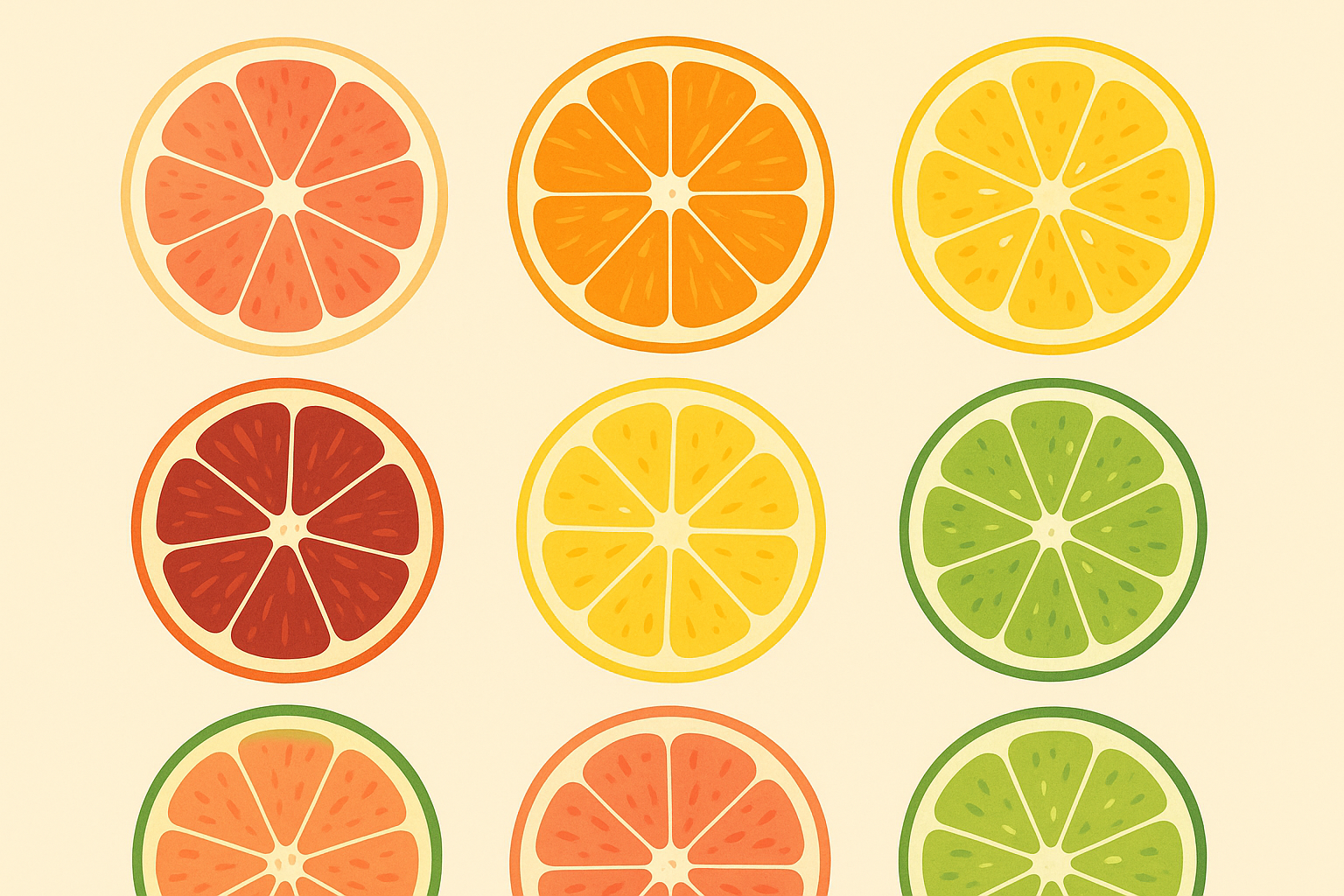 Various citrus fruits for ceviche preparation including limes, lemons, and oranges