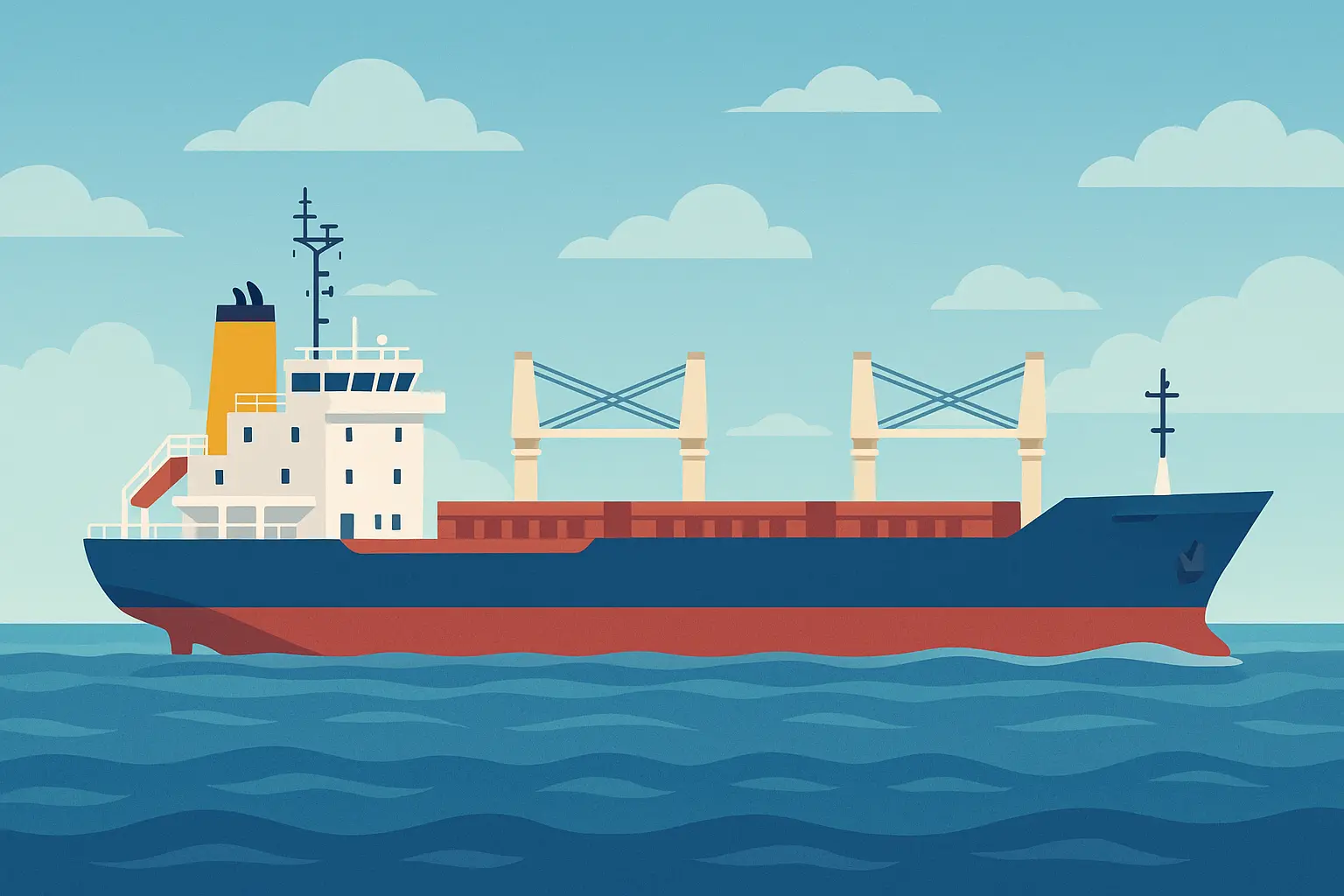 Modern merchant marine vessel at sea