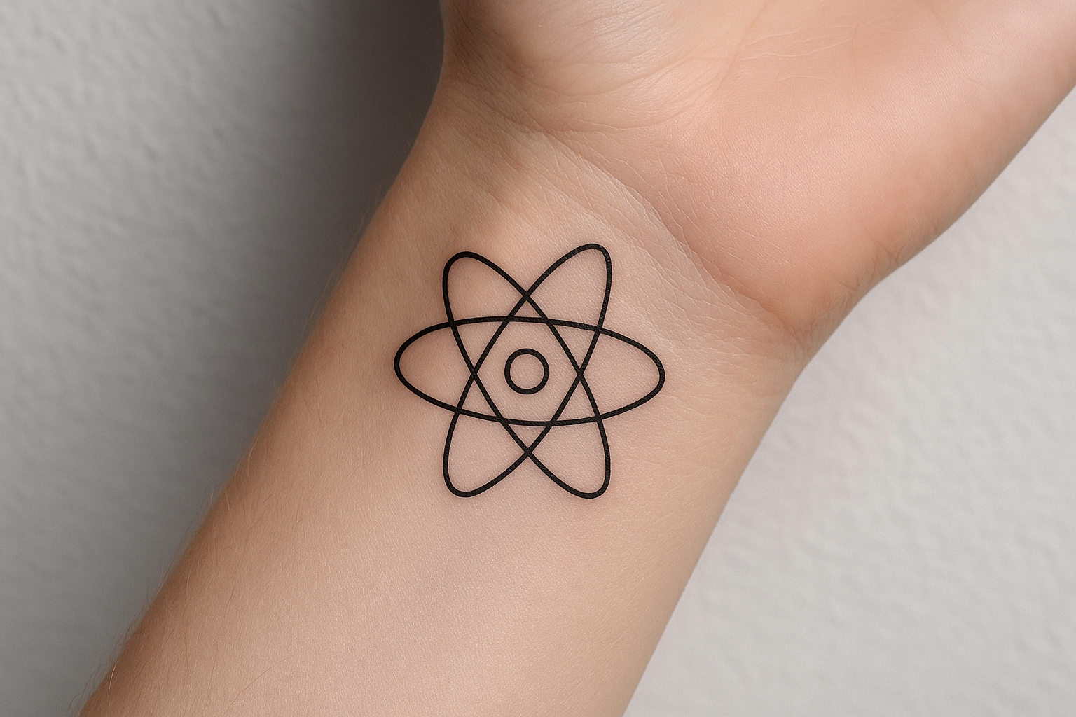 Hydrogen atom tattoo design structure
