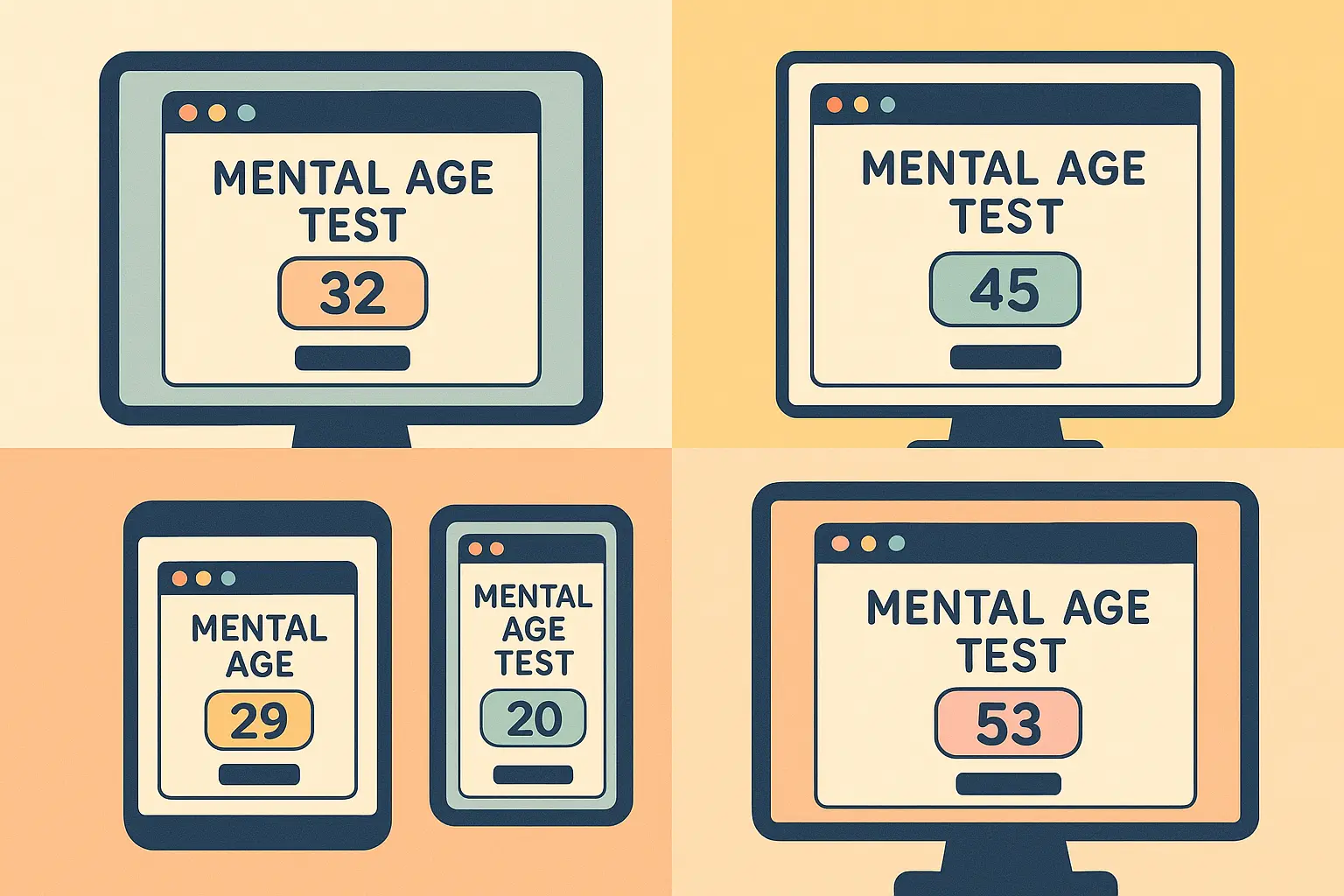 Online mental age testing platforms