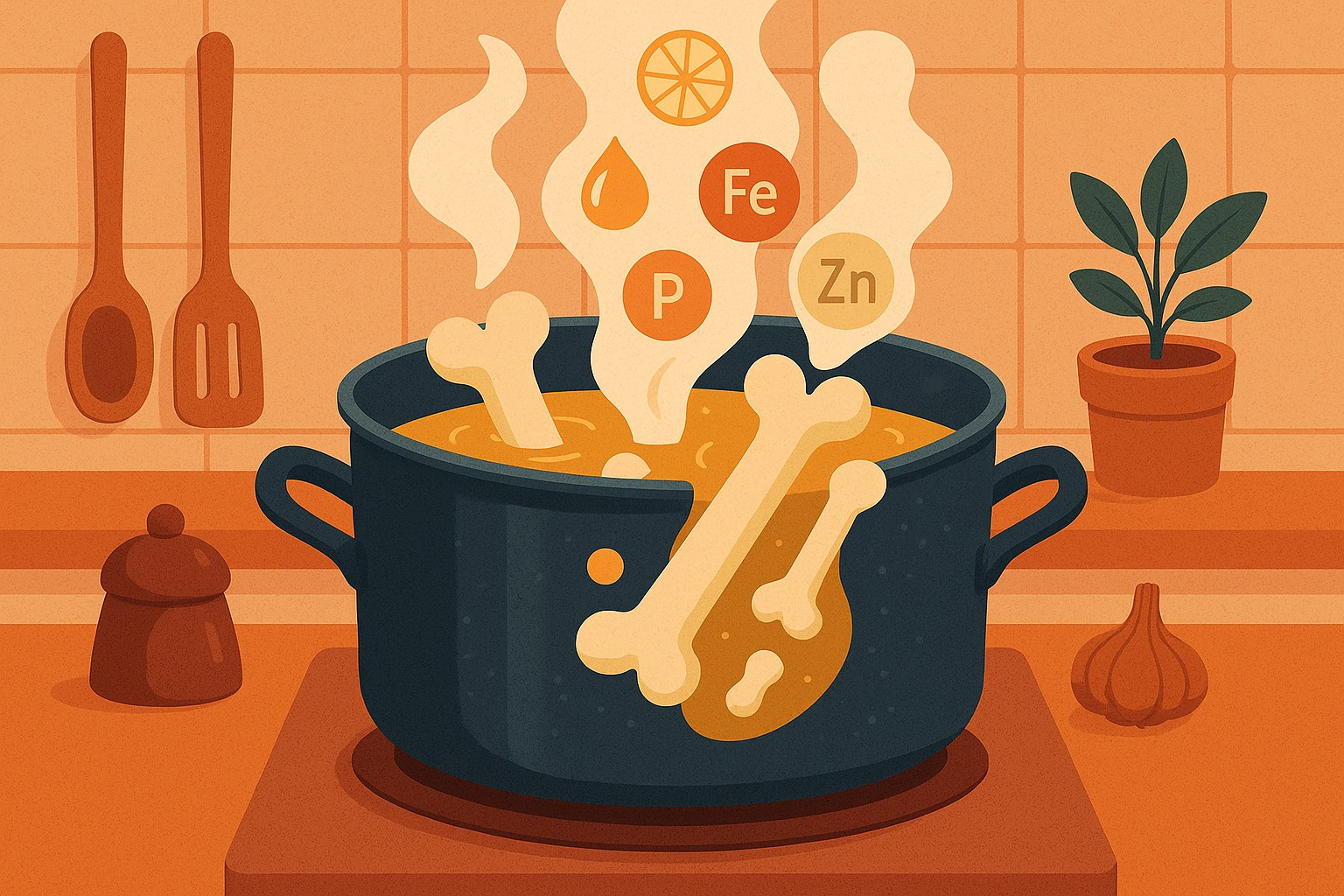 Traditional bone broth preparation and mineral extraction process