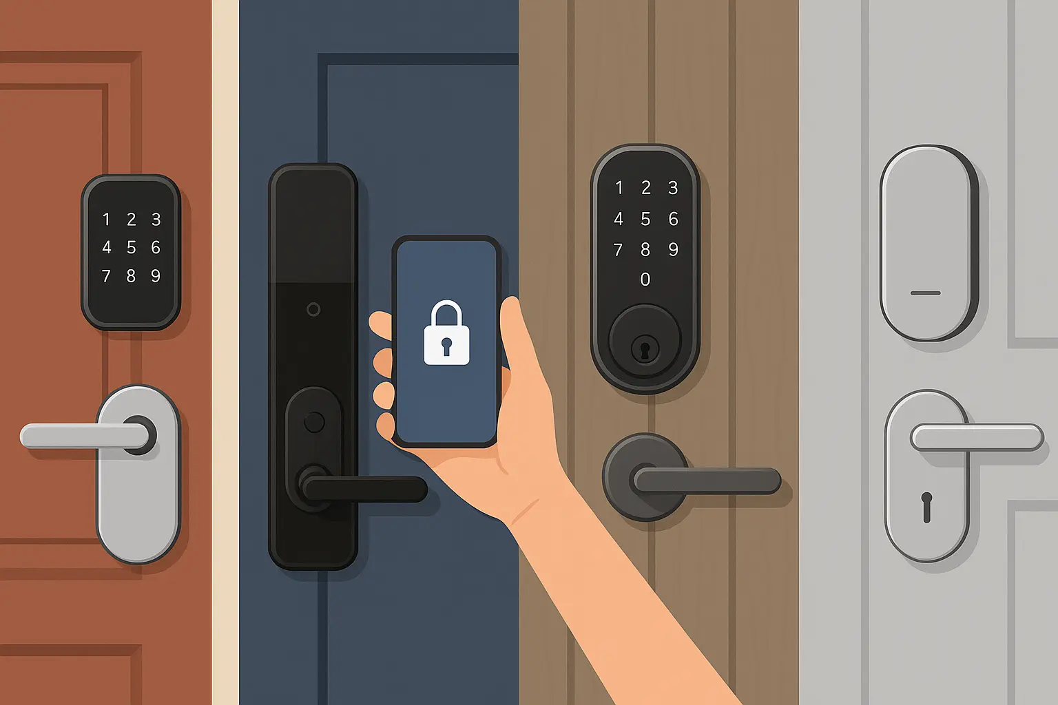 Smart lock integration on modern front door