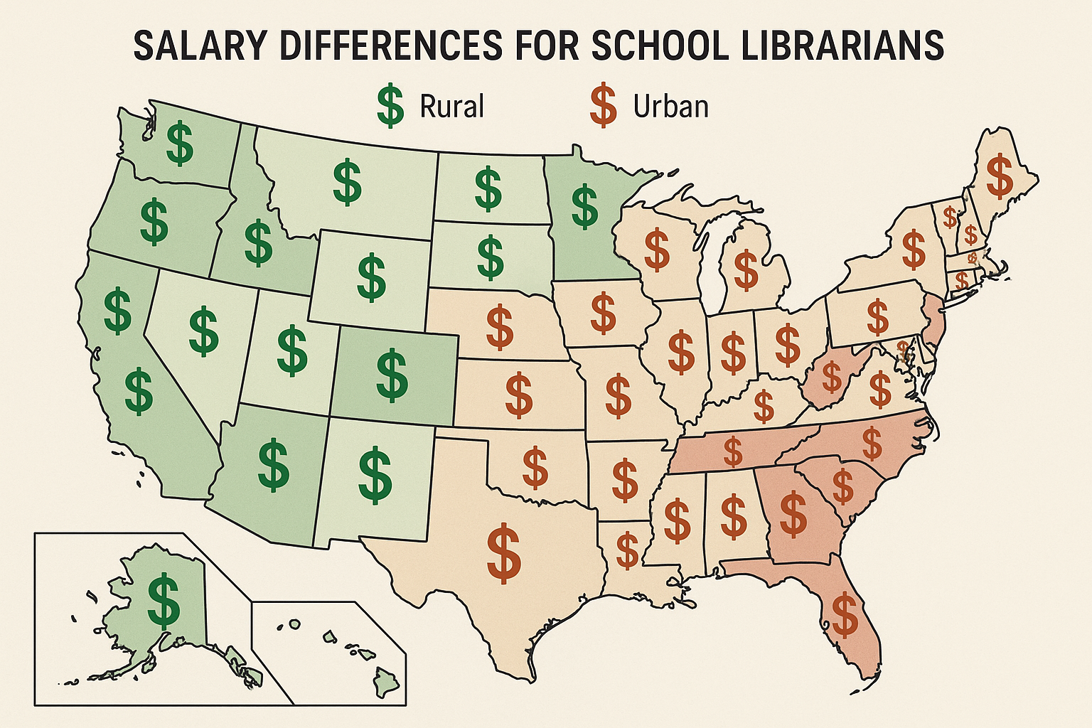 Geographic salary comparison for school librarians