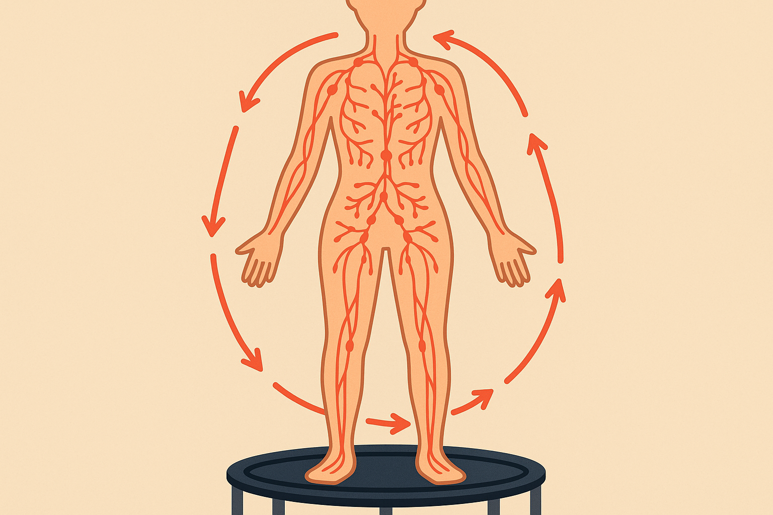 Lymphatic system activation during trampoline exercise