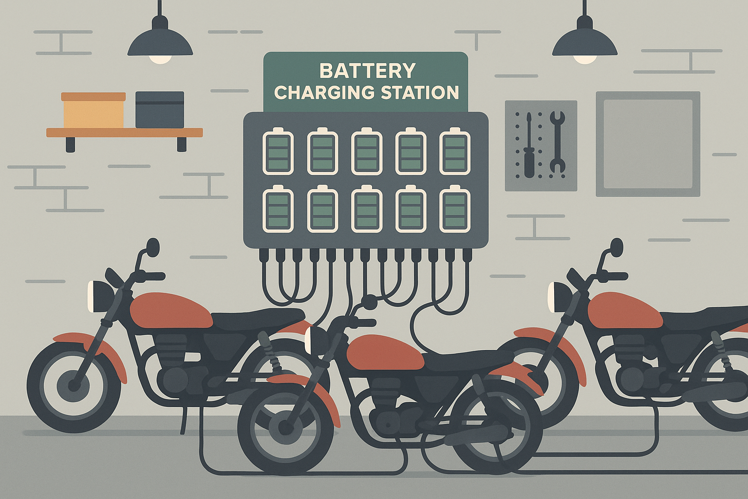 Multi-battery charging systems for motorcycles