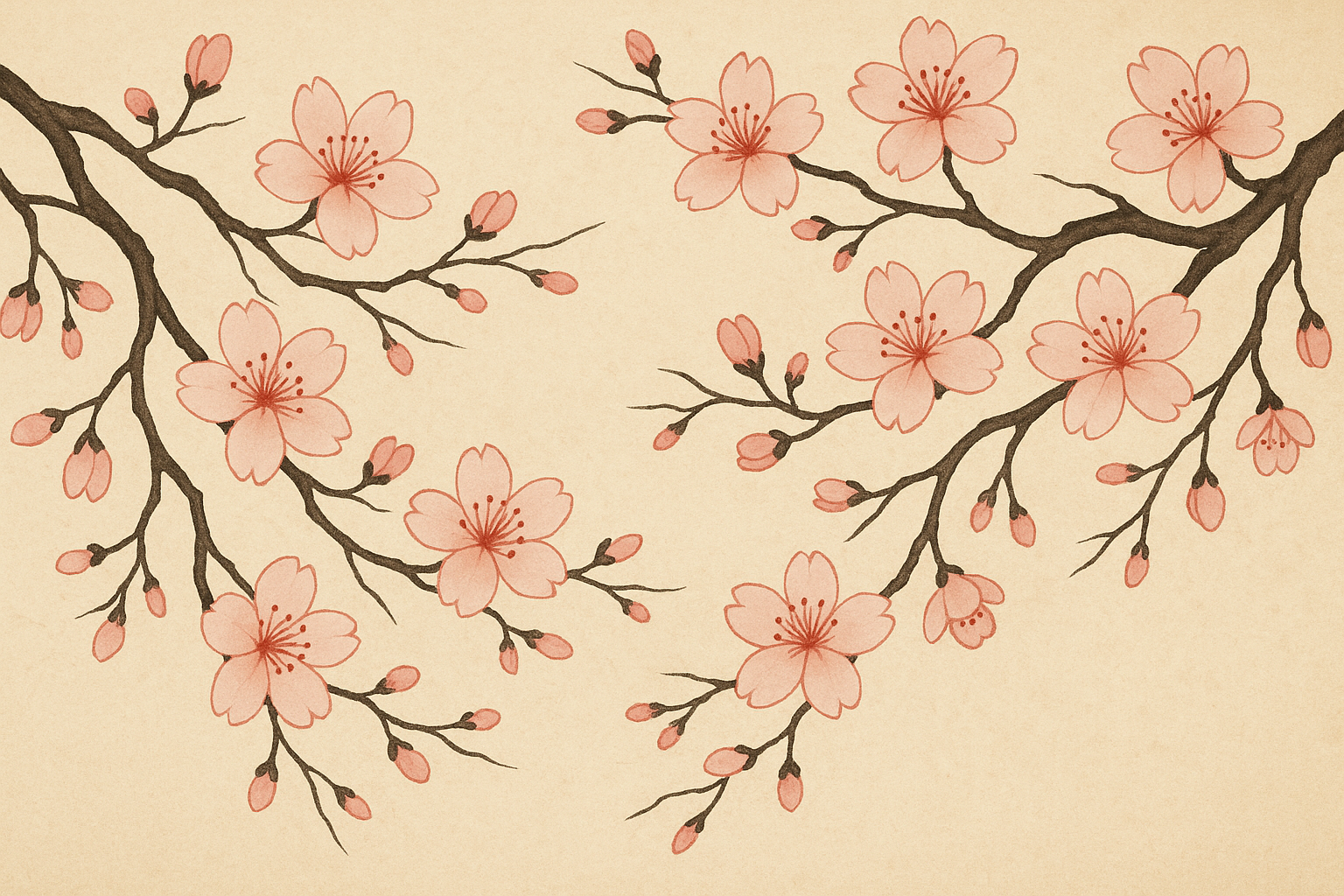 Japanese-inspired chest tattoo with cherry blossoms and traditional elements