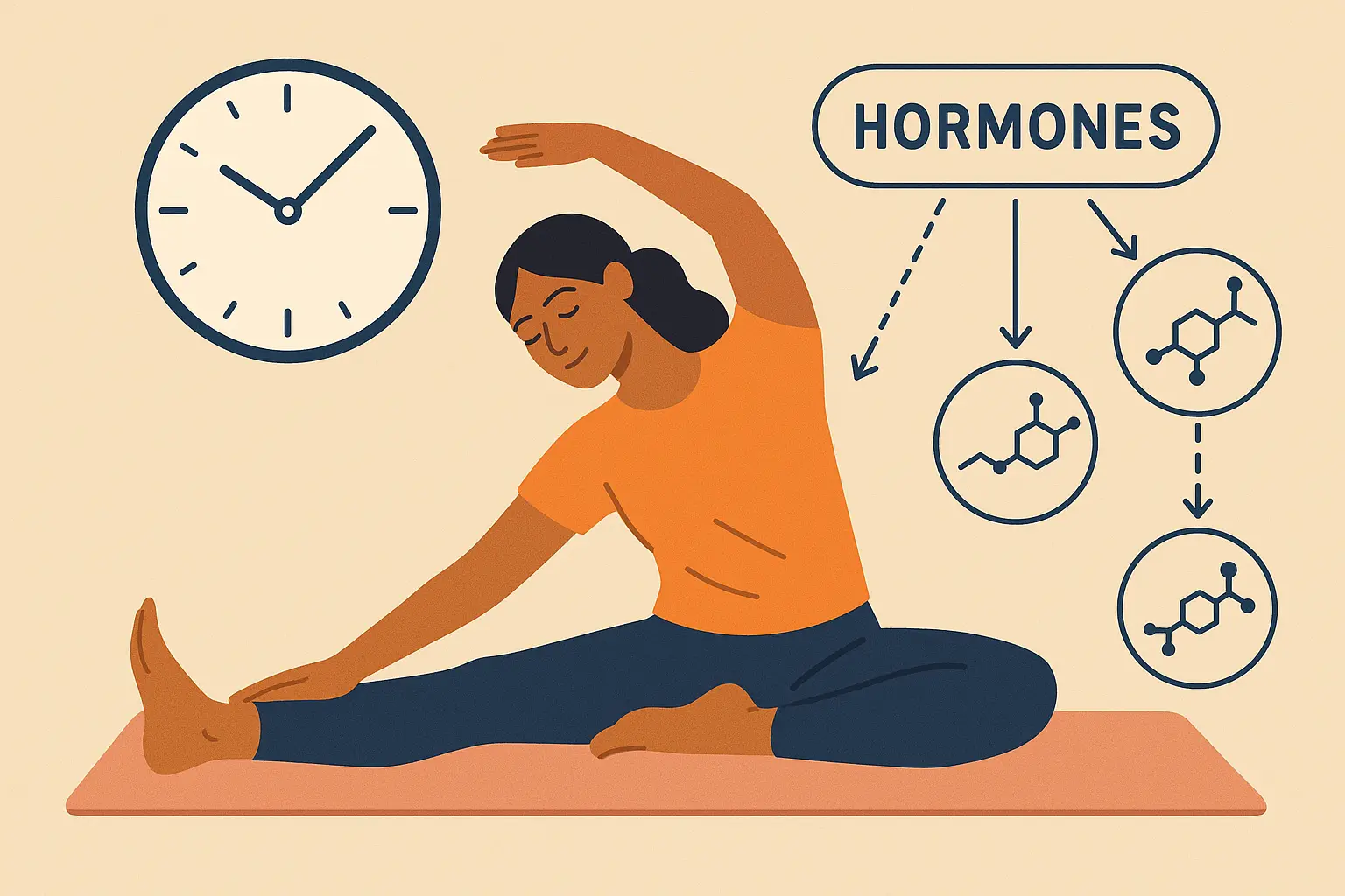 Exercise timing with HRT