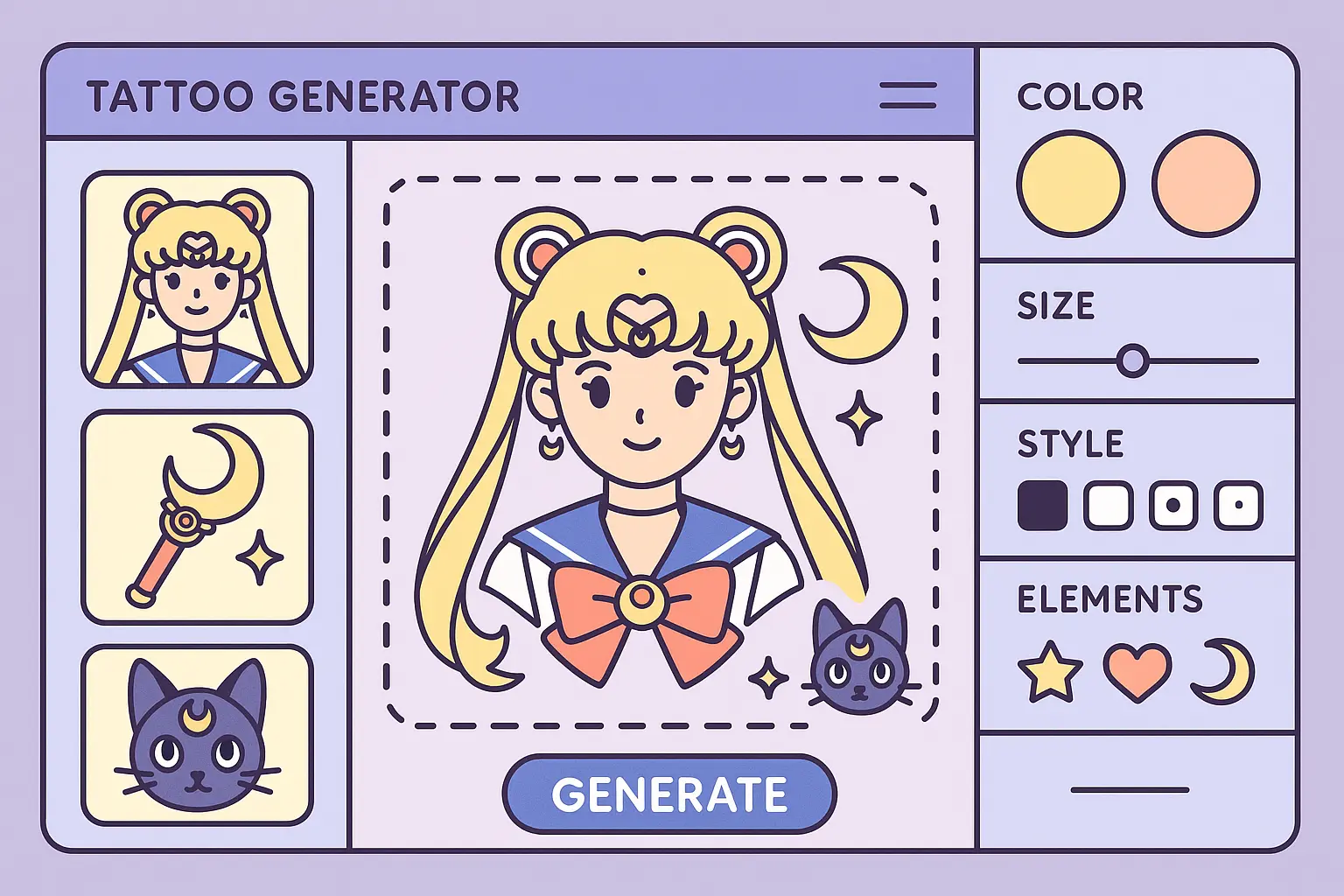 Tattoo Generator IQ platform interface