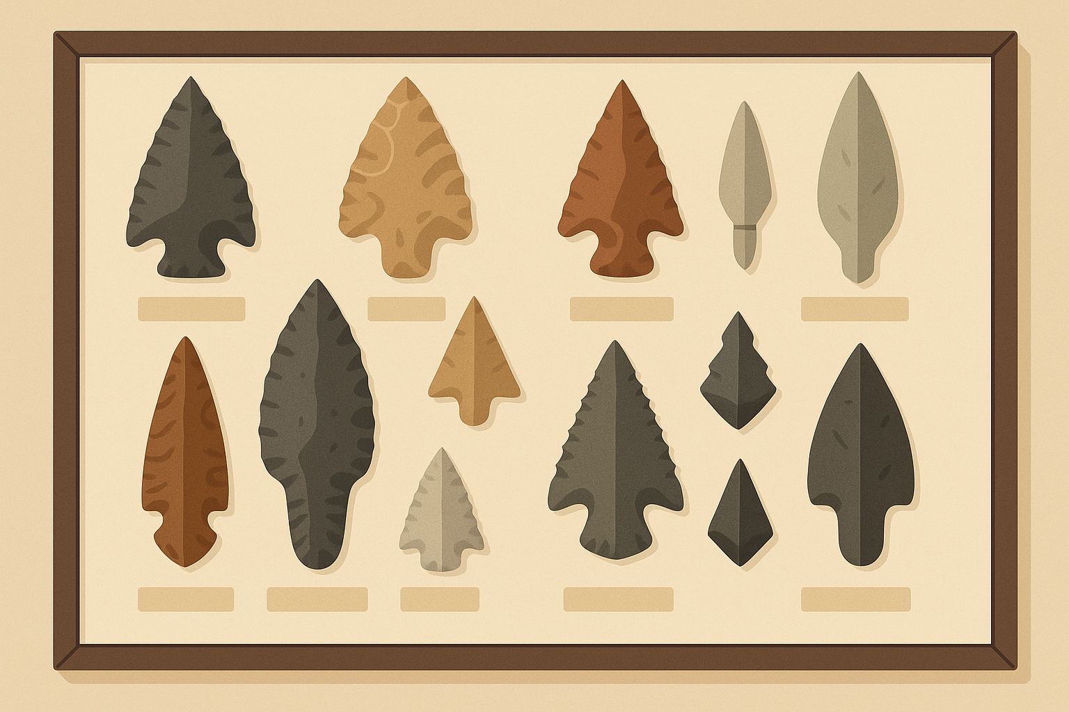 Indian arrowhead collection tattoo design