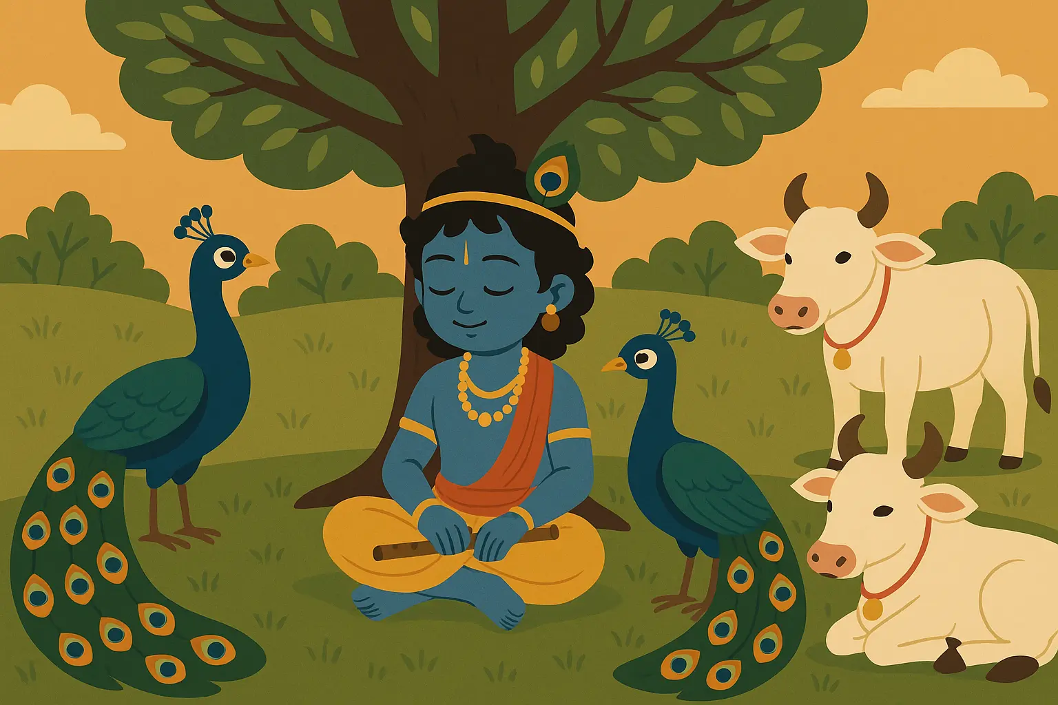 Krishna stories for kids illustration