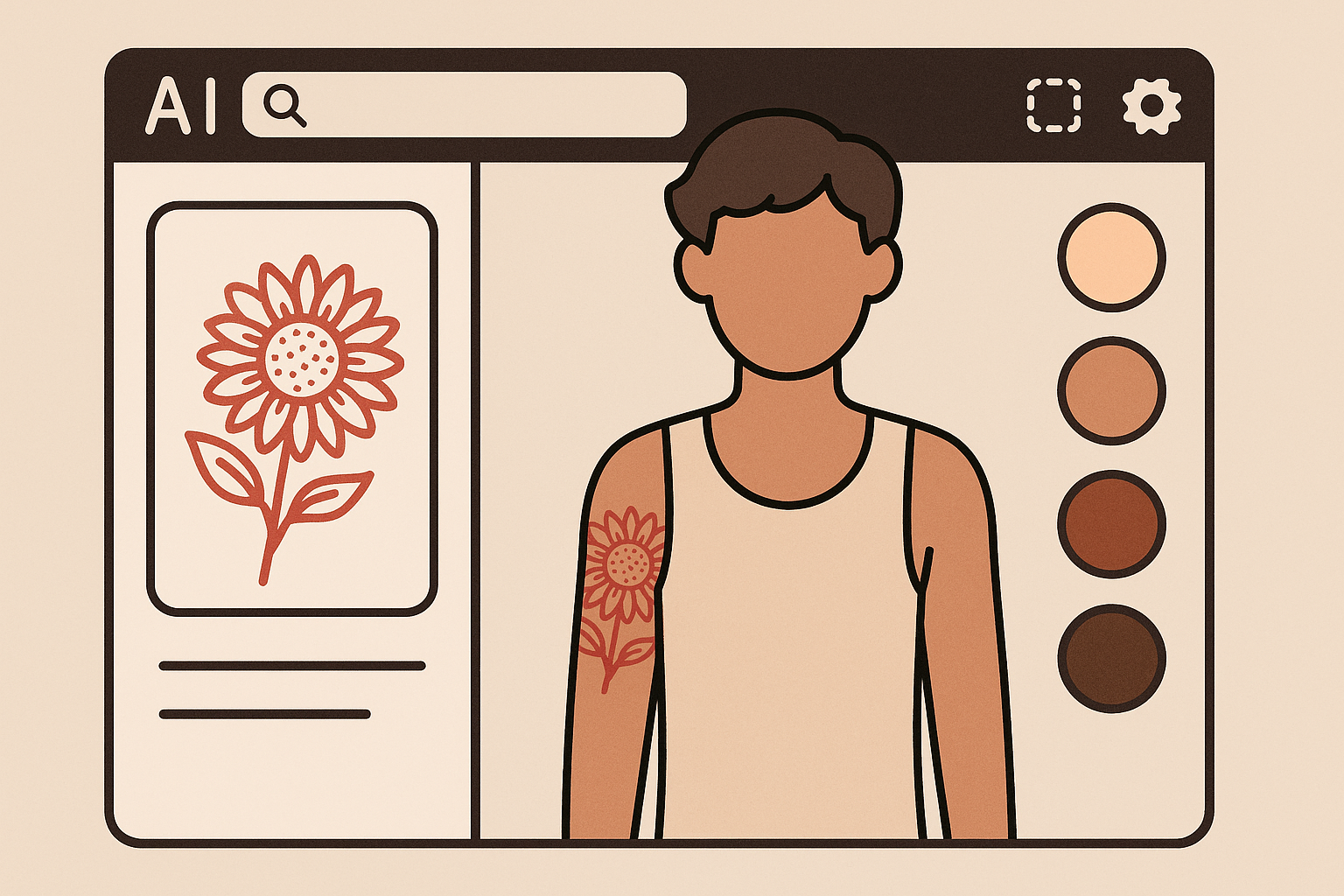 Tattoo Generator IQ red tattoo planning interface