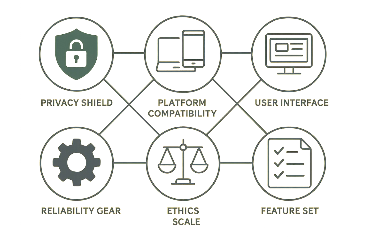 Key criteria evaluation matrix for story viewers