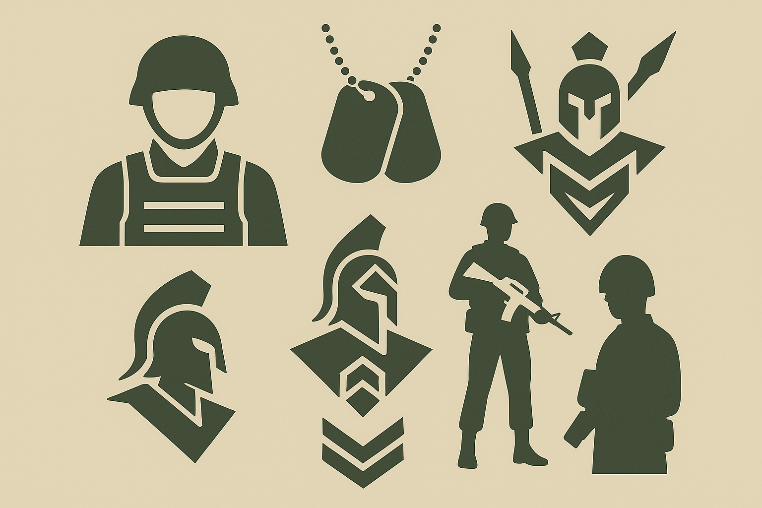 Modern warrior tattoo designs including military and symbolic representations