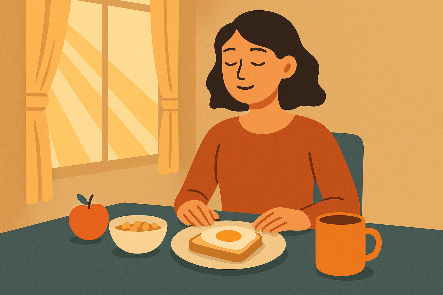 Mindful breakfast eating practices