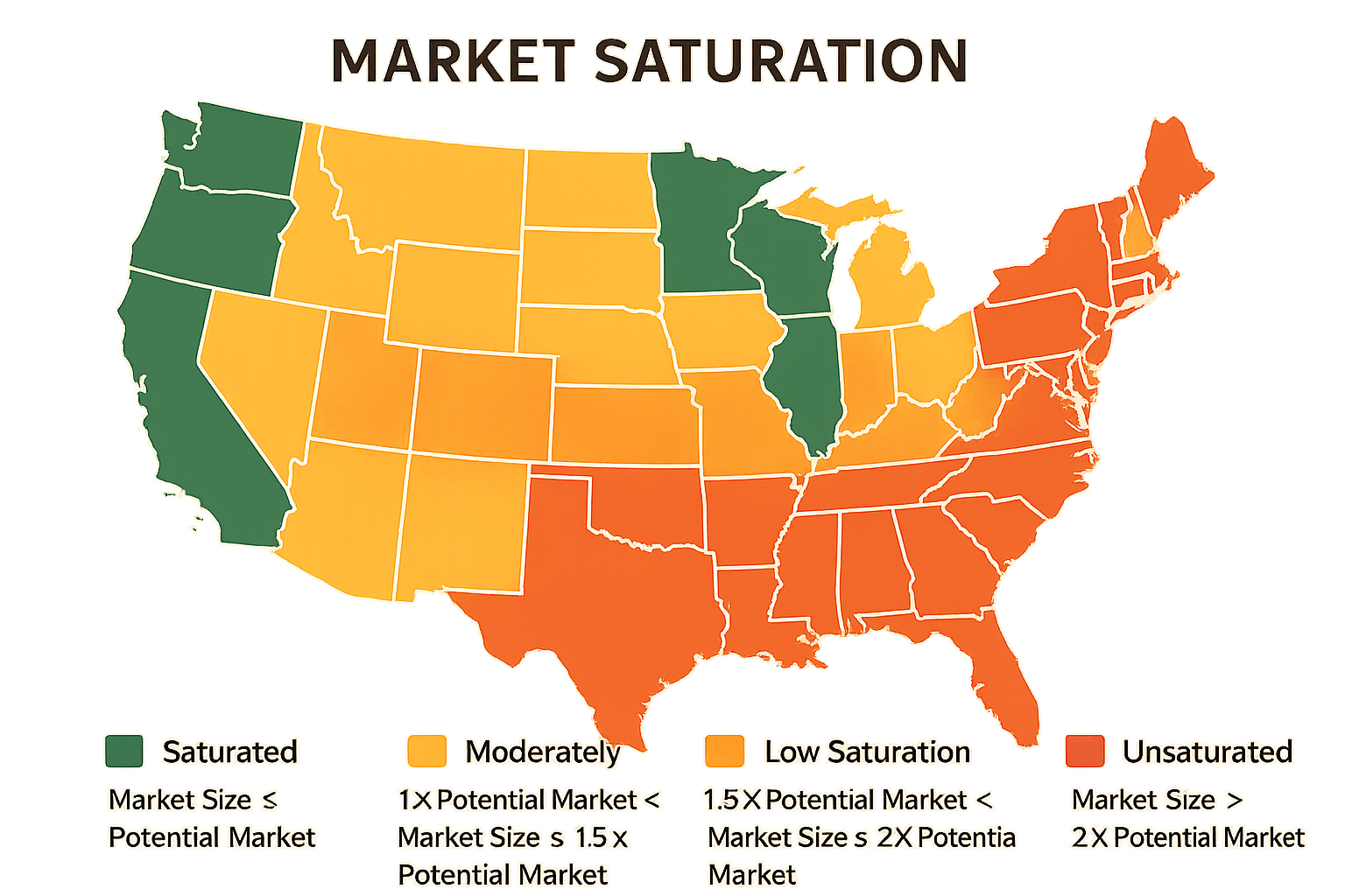 Market saturation calculation chart