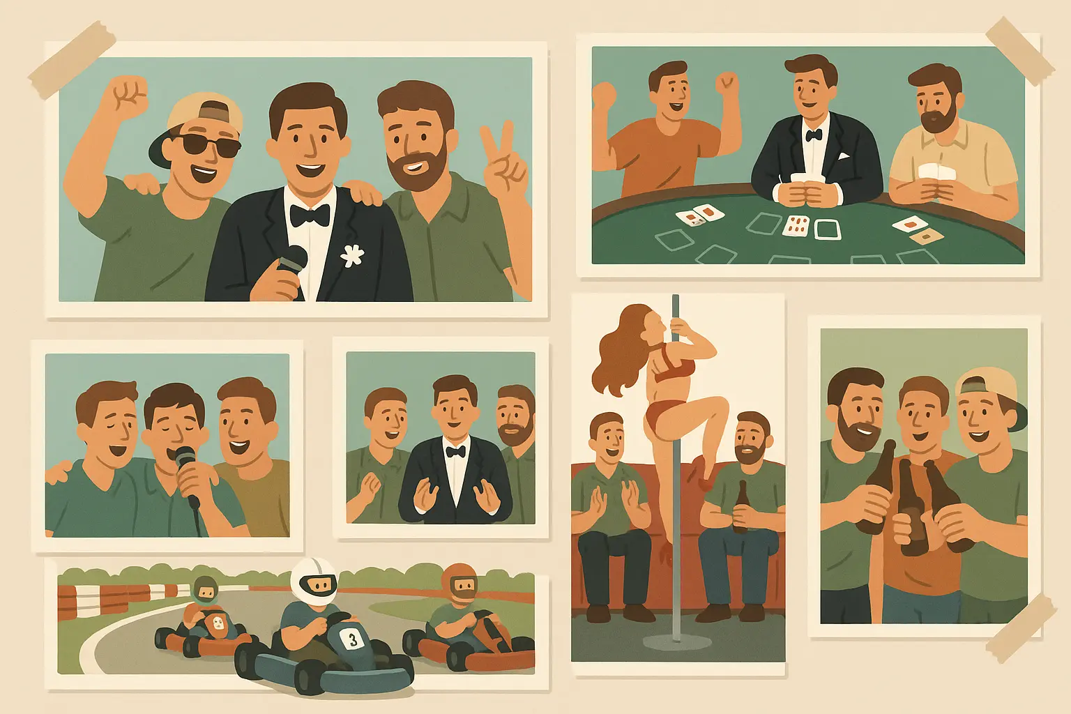 Performance analysis chart for bachelor party caption categories