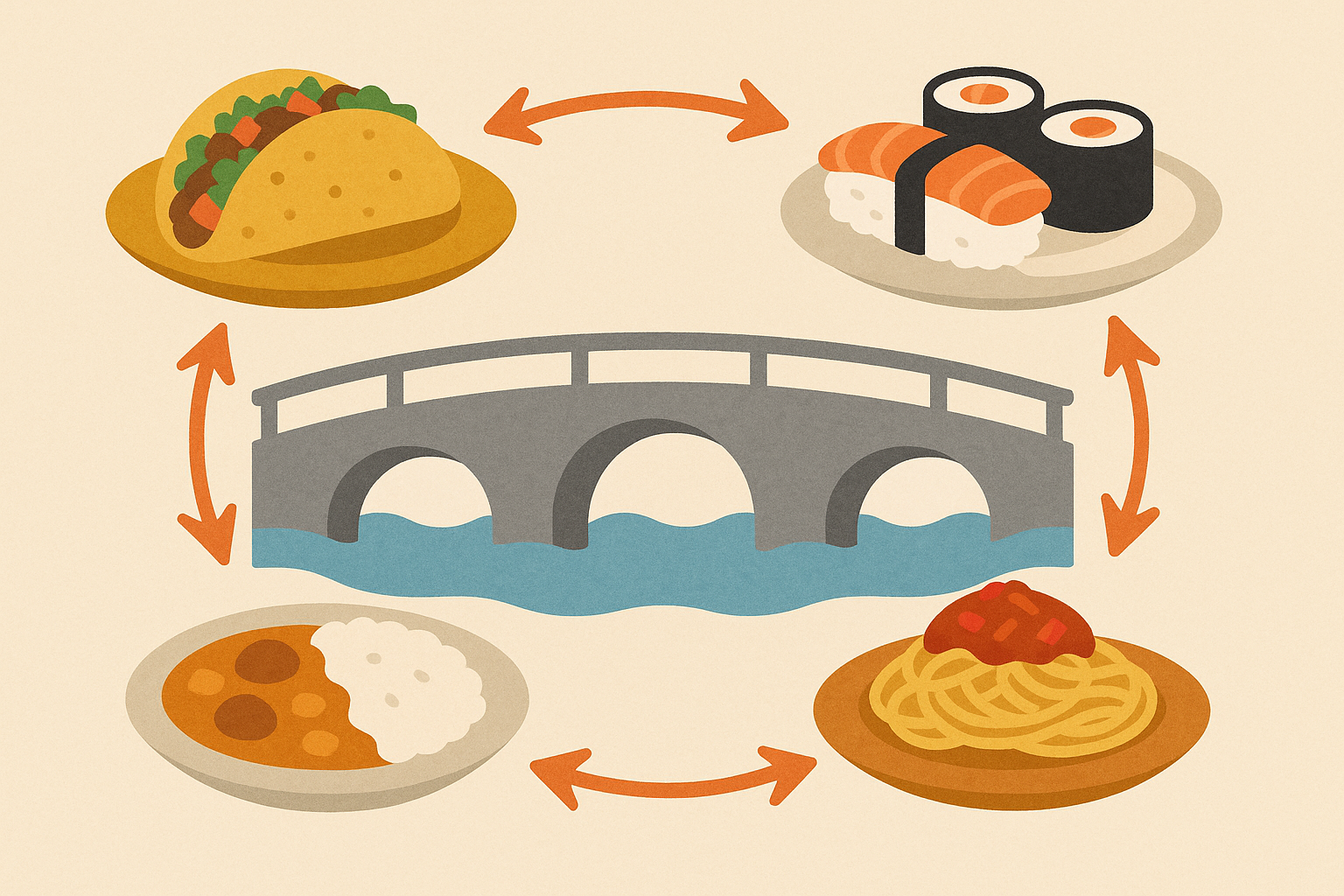 Cultural cuisine mapping showing flavor profile connections